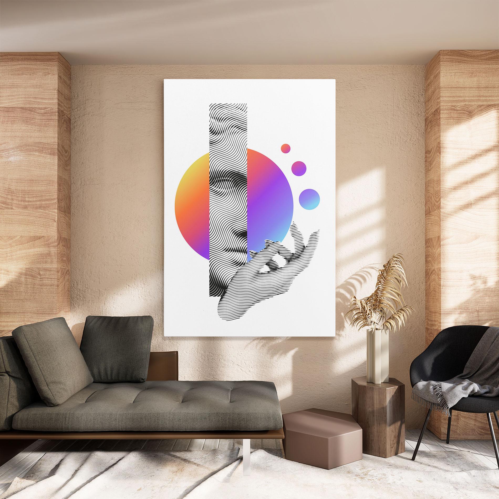 Tablou Canvas Orange Light Statue mockup 8