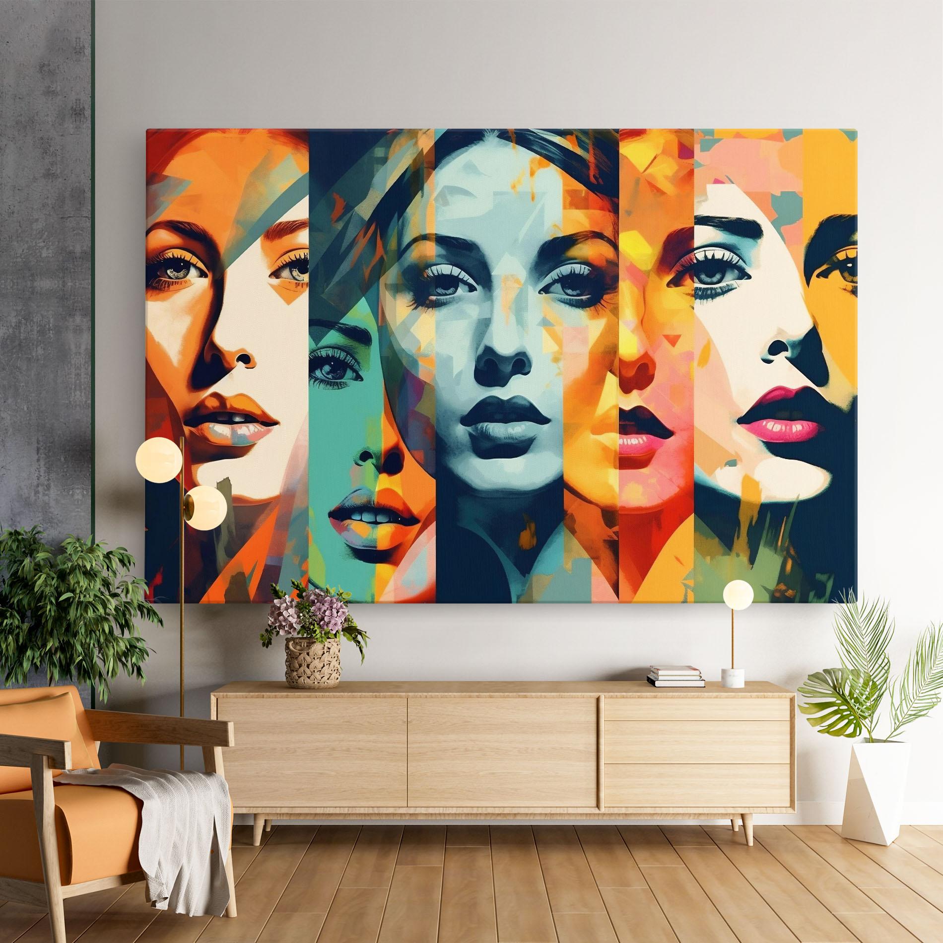 Tablou Canvas Abstract Face Collage mockup 9