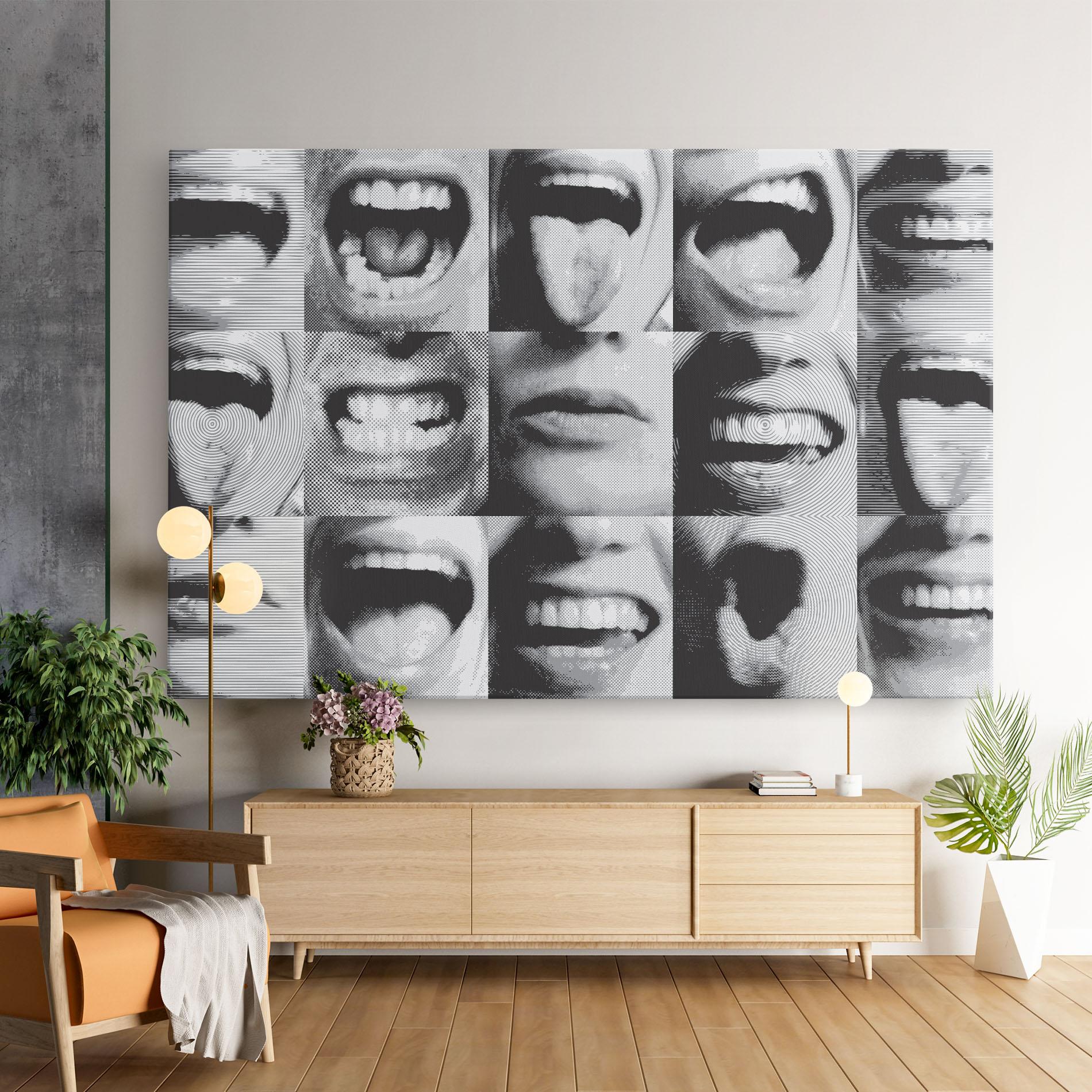 Tablou Canvas Grey Mouth Collage mockup 9