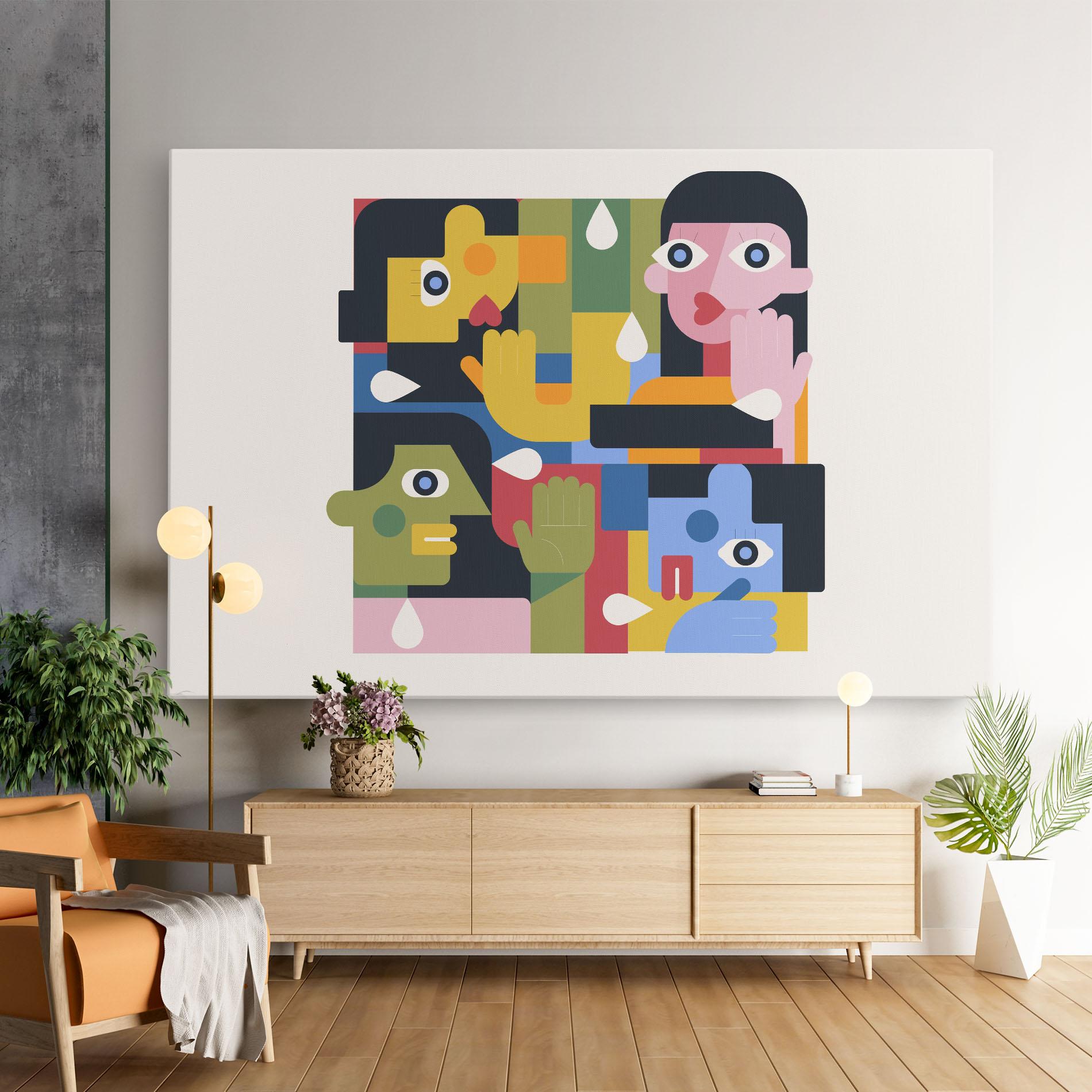 Tablou Canvas Minimal People Collage mockup 9