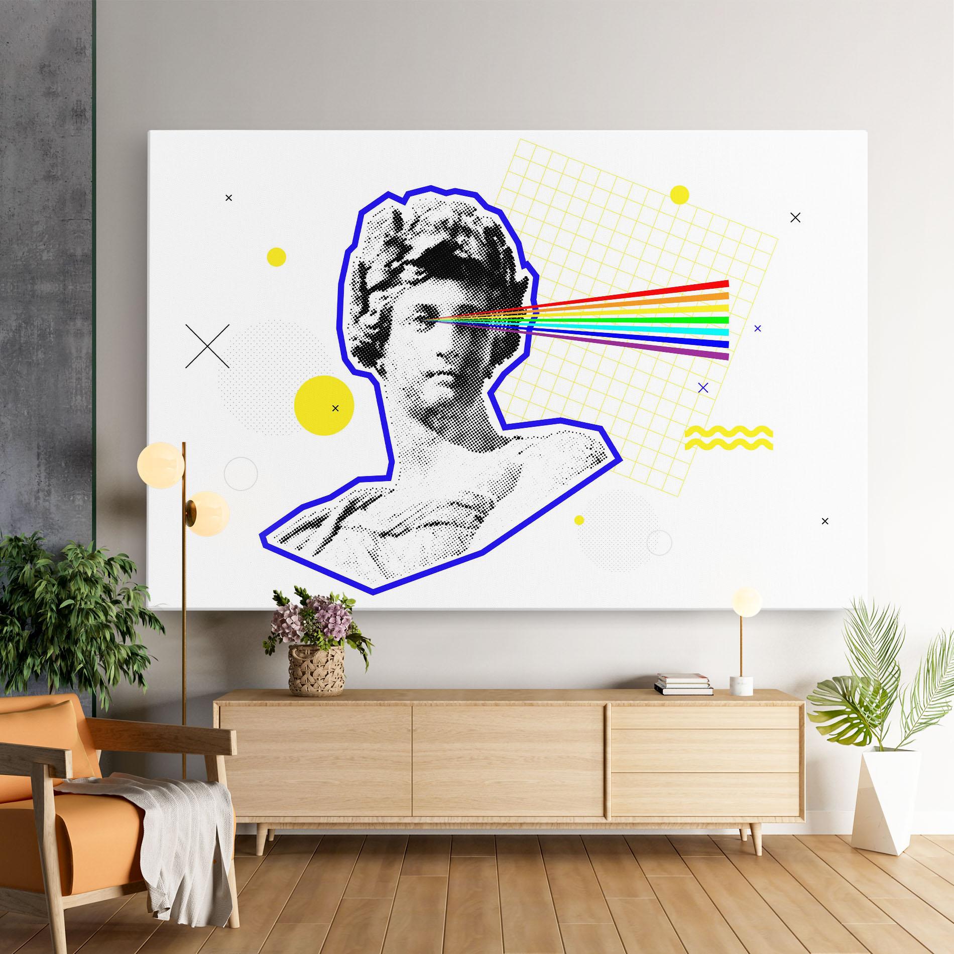 Tablou Canvas Rainbow Statue mockup 9
