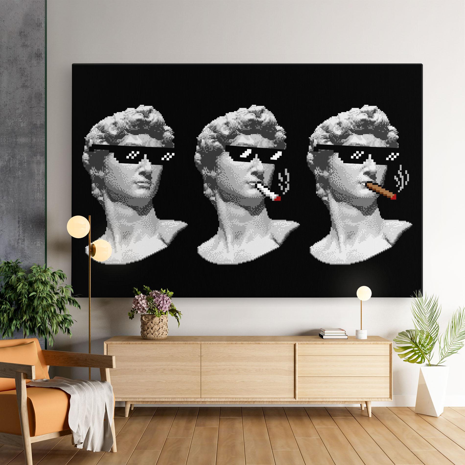 Tablou Canvas Statue Smoking mockup 9