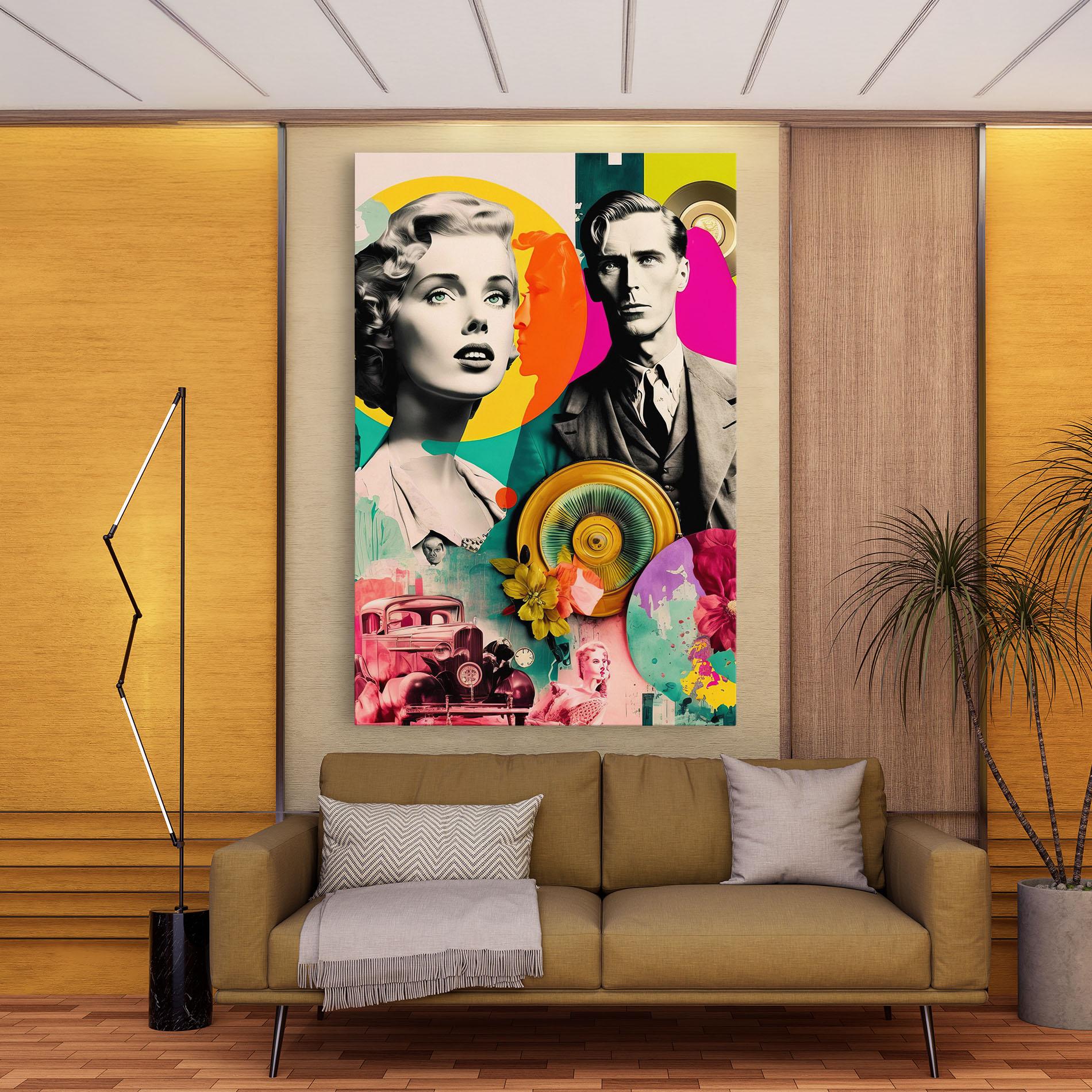 Tablou Canvas 60s Retro Collage mockup 9