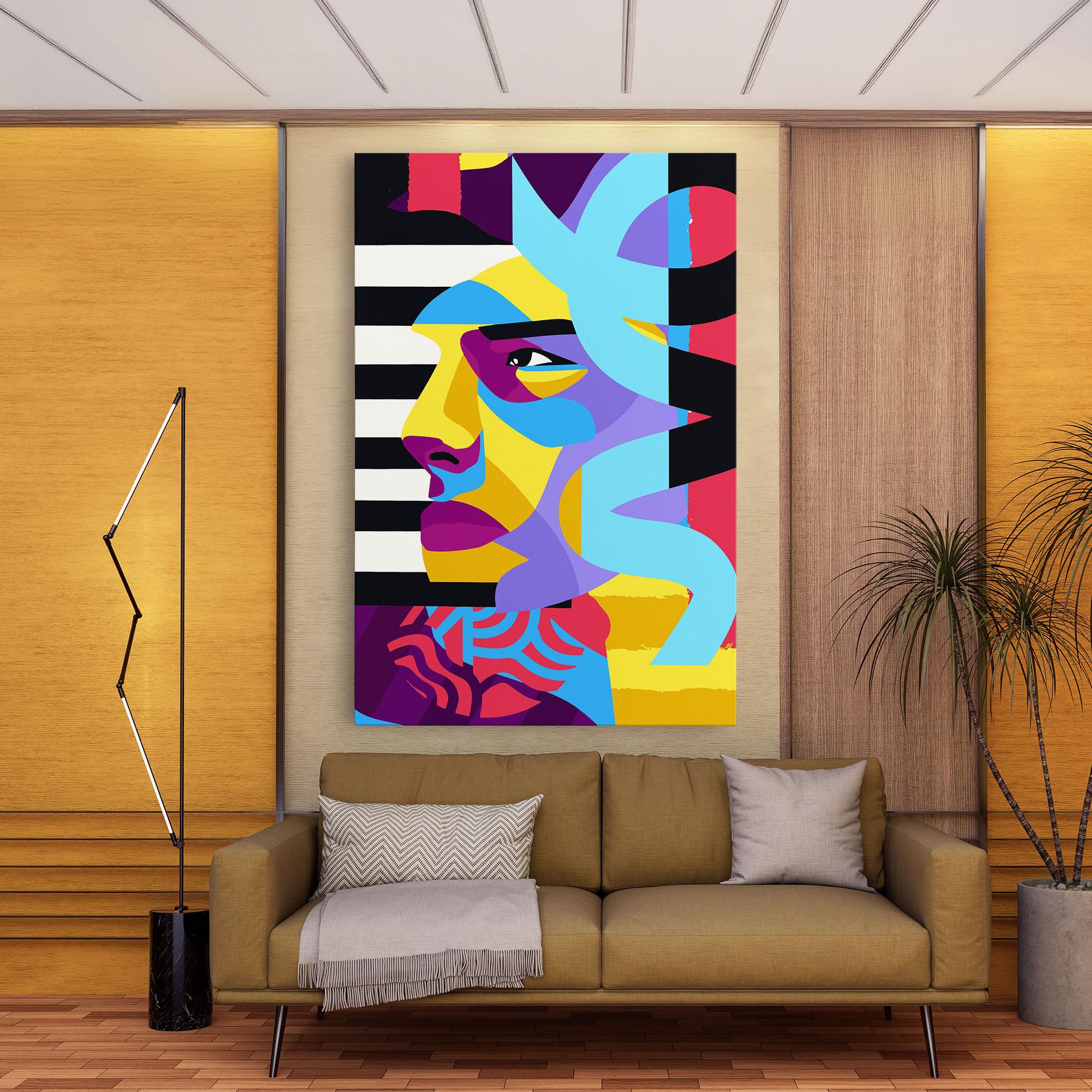 Tablou Canvas Abstract Male Face mockup 9