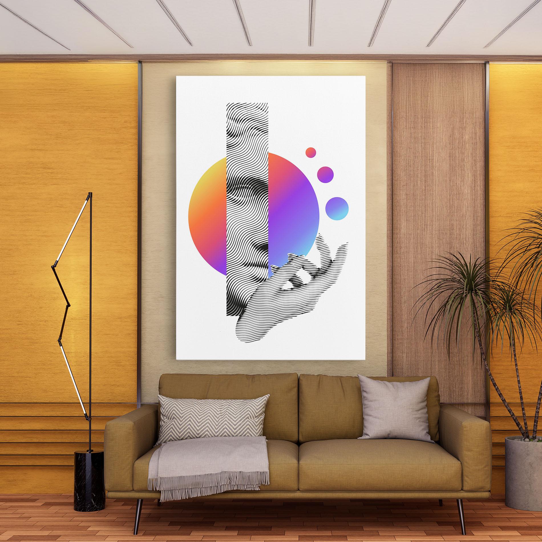 Tablou Canvas Orange Light Statue mockup 9