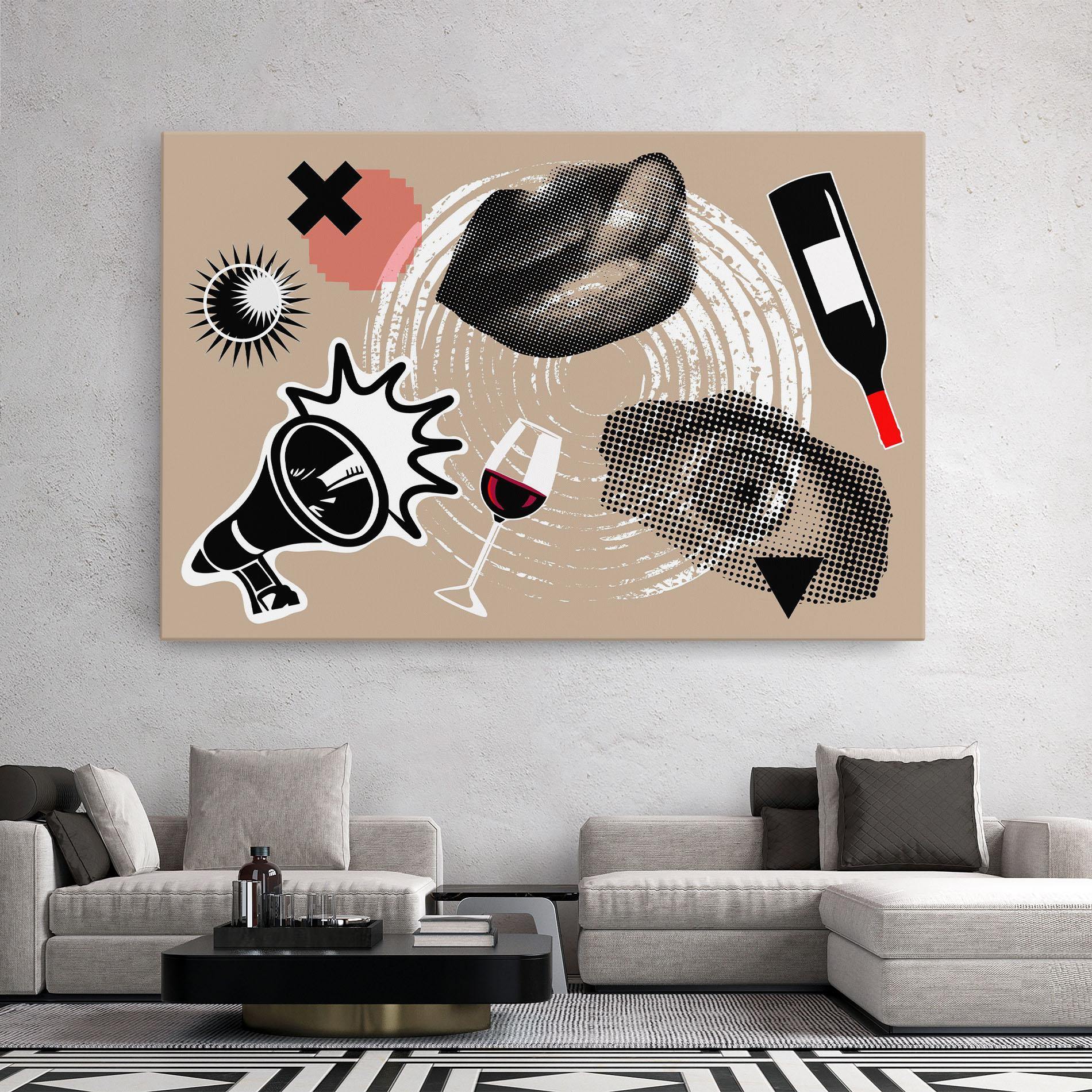 Tablou Canvas Lips Mouth Collage mockup 2