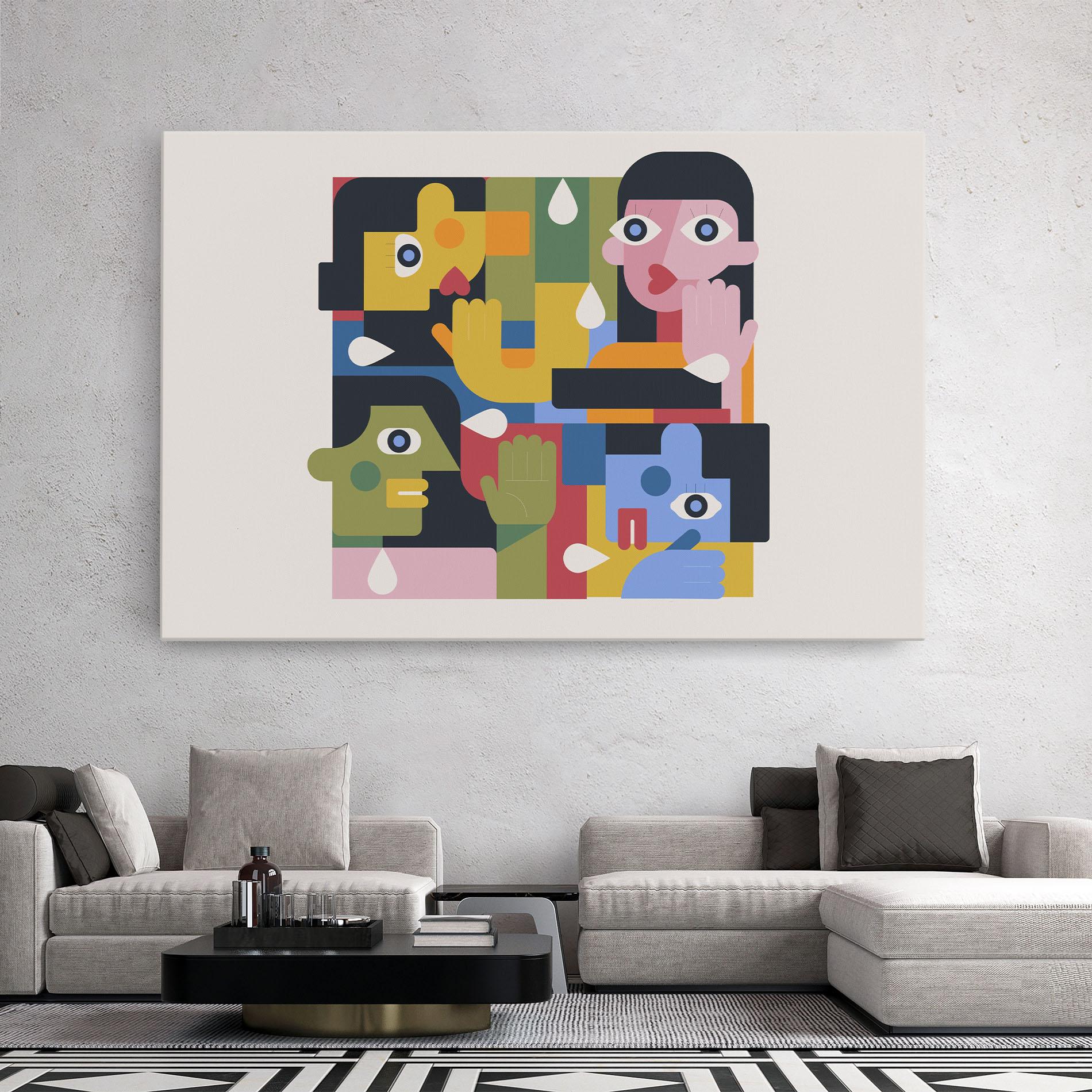 Tablou Canvas Minimal People Collage mockup 2