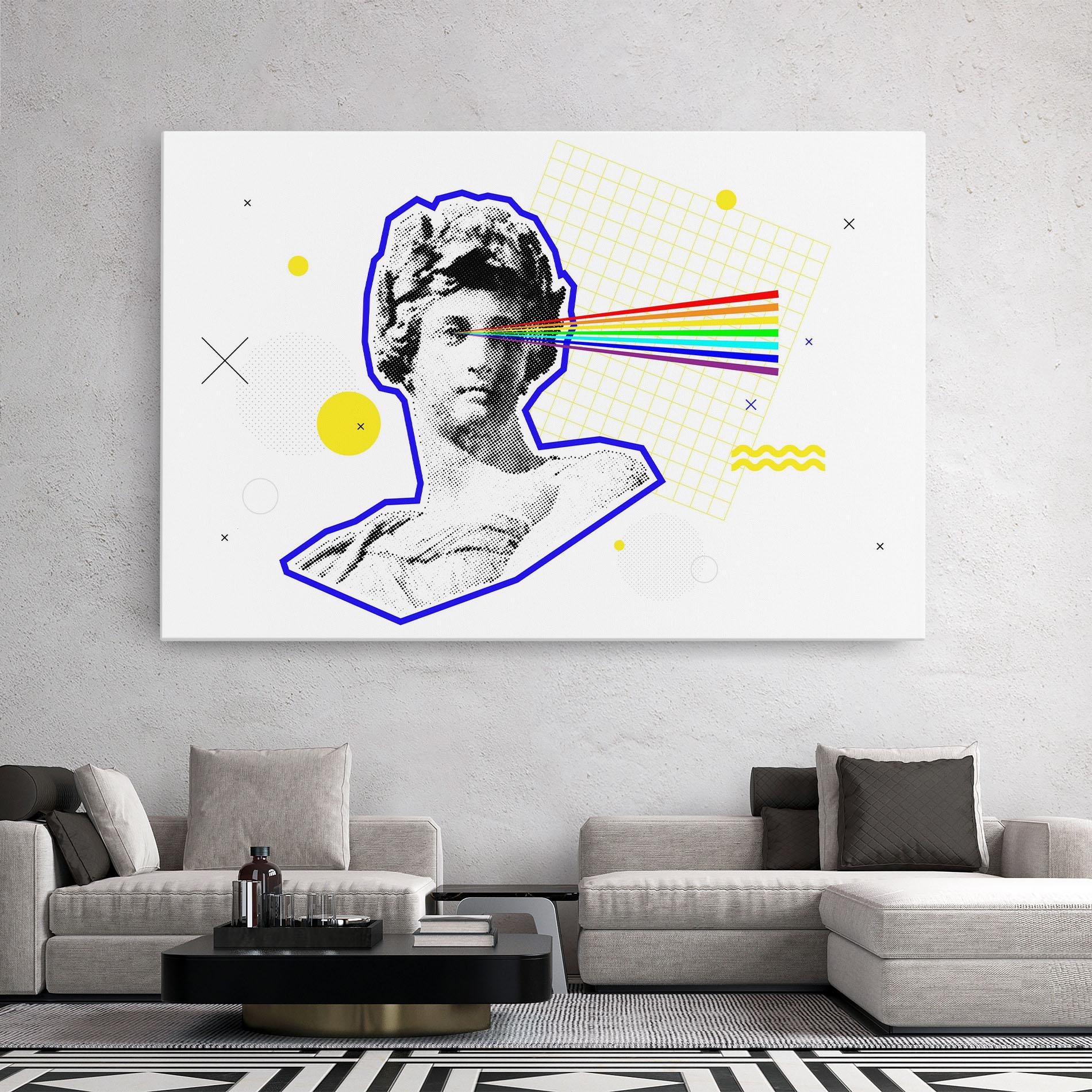 Tablou Canvas Rainbow Statue mockup 2