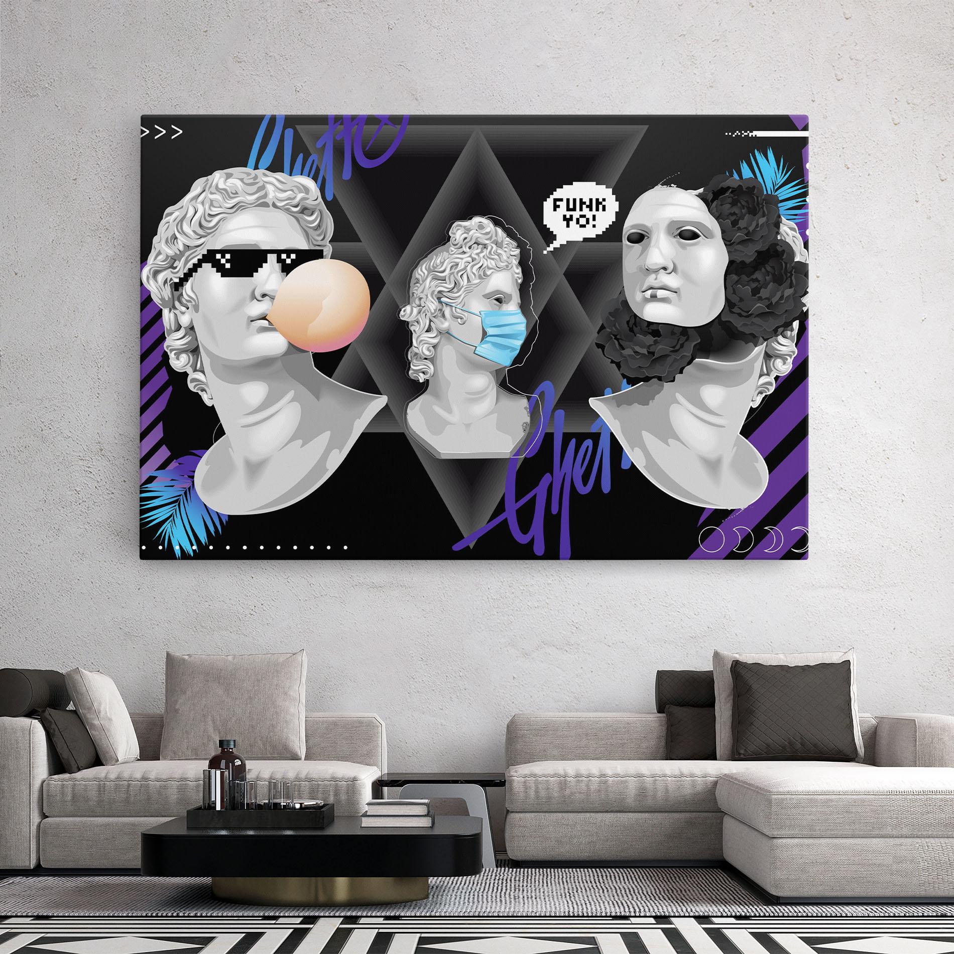 Tablou Canvas Statue Mask mockup 2