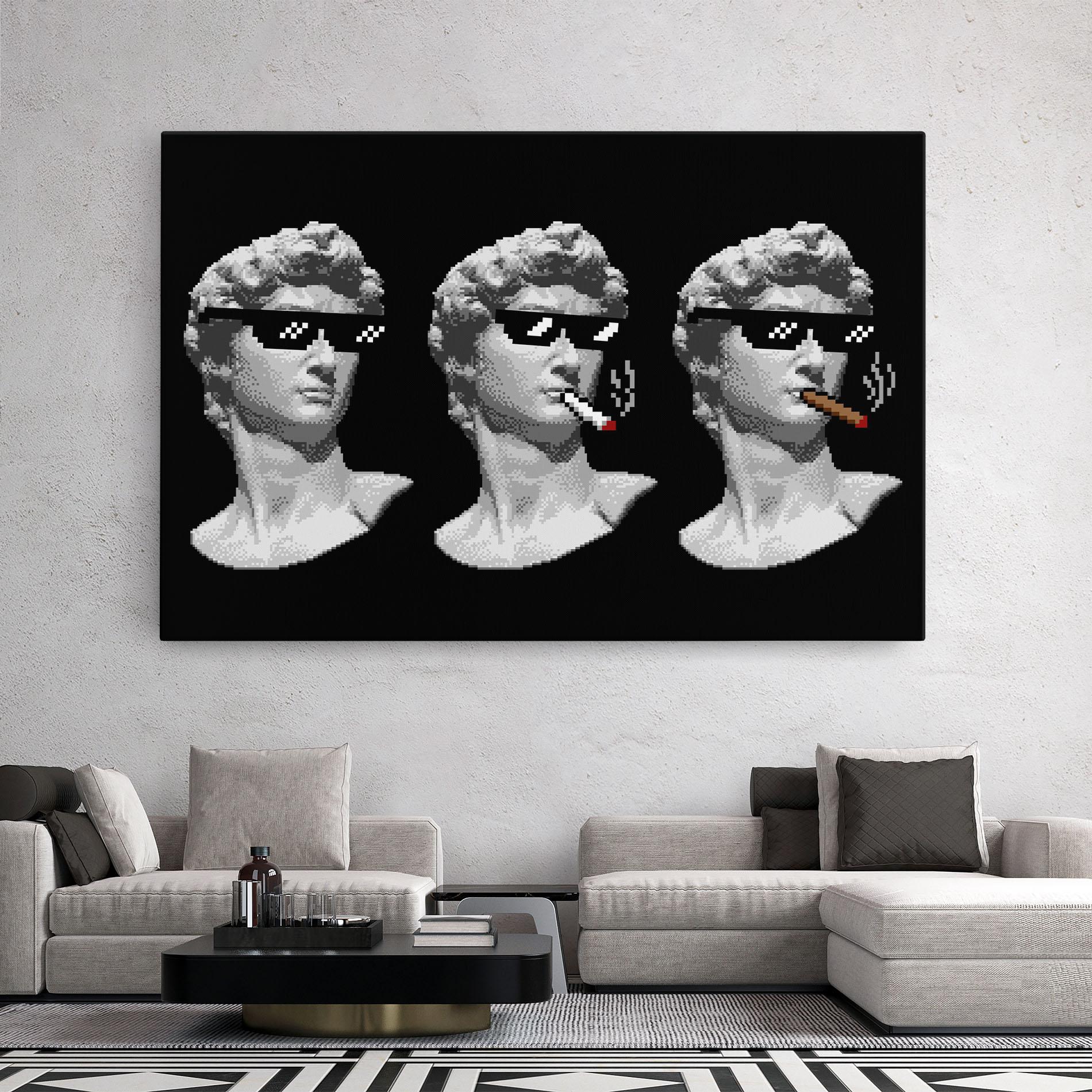 Tablou Canvas Statue Smoking mockup 2