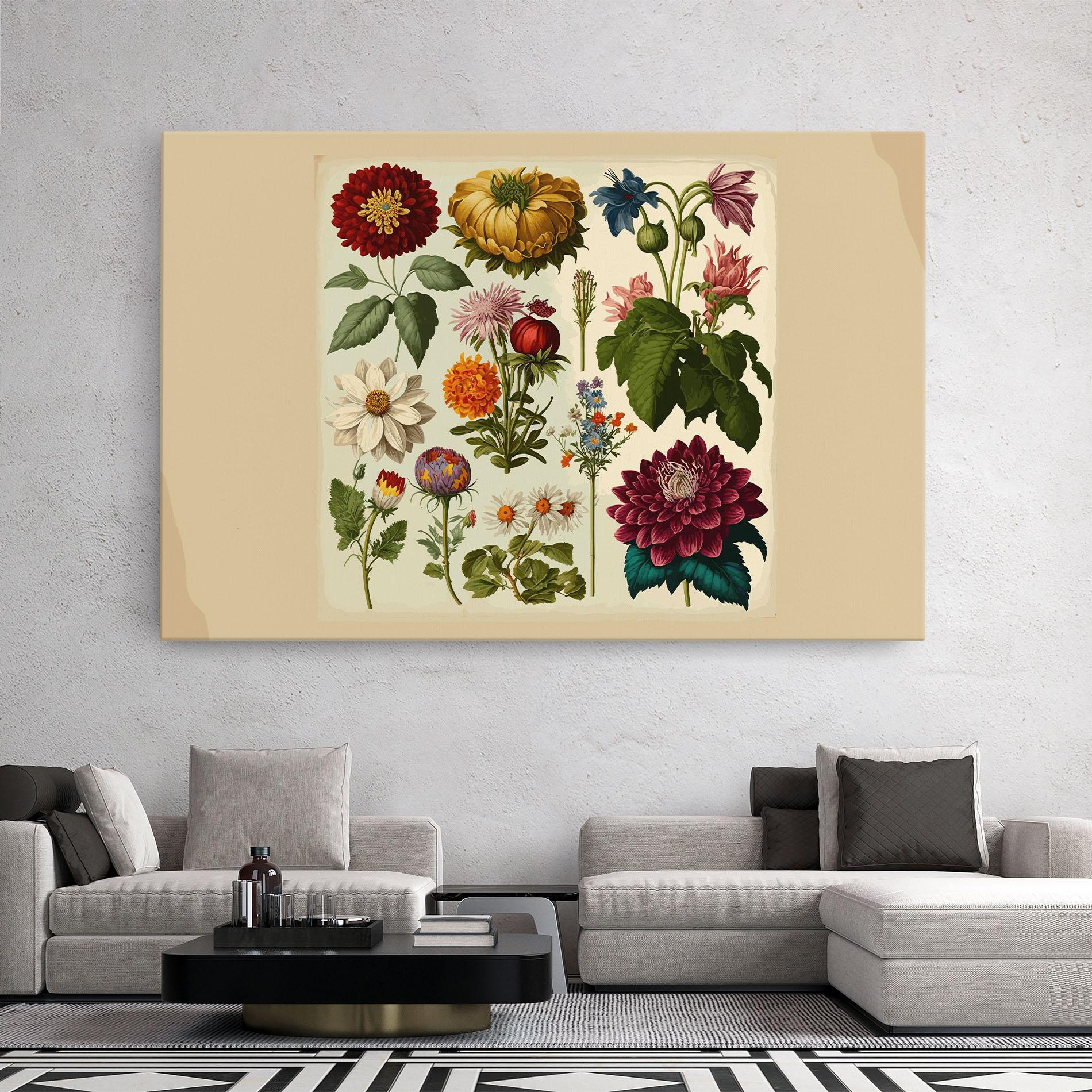 Tablou Canvas Vintage Botanical mockup 2