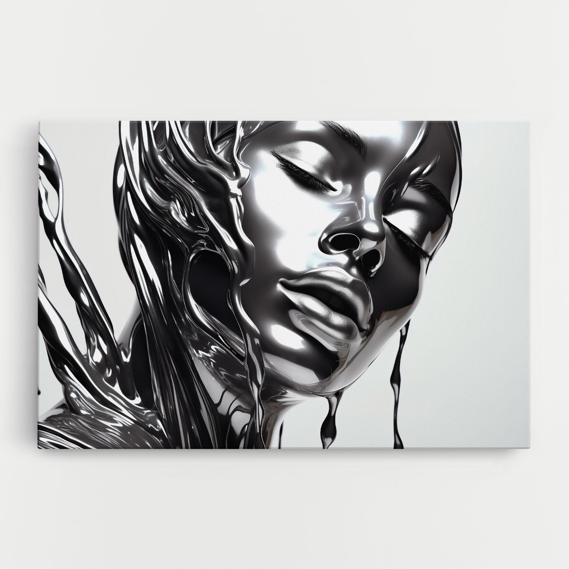 Tablou Canvas Silver Liquid Woman mockup 0