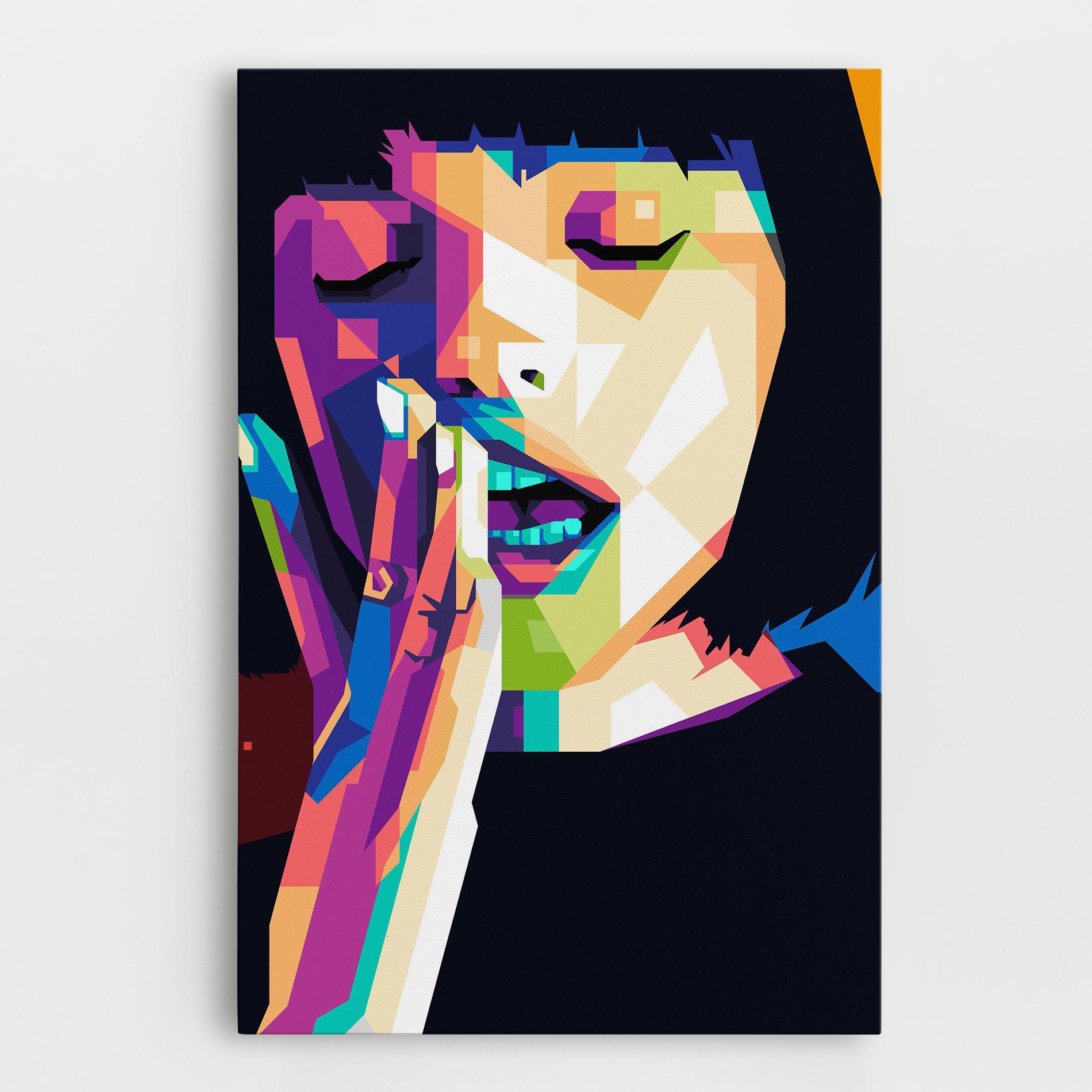 Tablou Canvas Polygonal Pretty Girl mockup 0