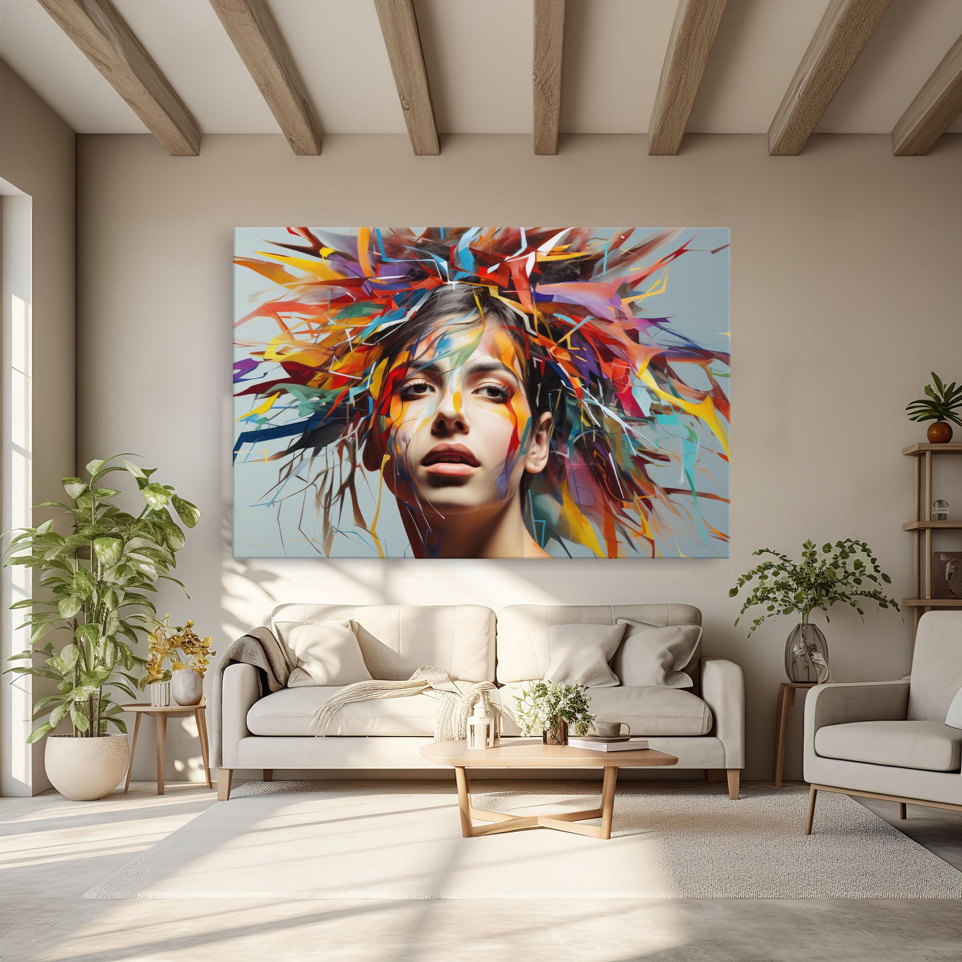 Tablou Canvas Colorful Paint Hair mockup 6