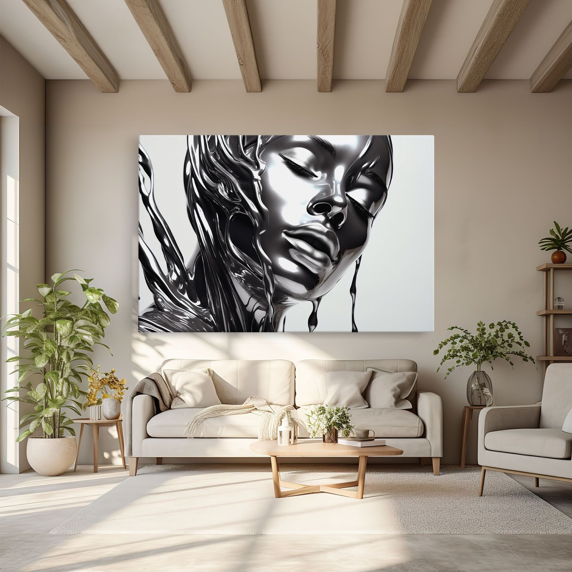 Silver Liquid Woman mockup 6
