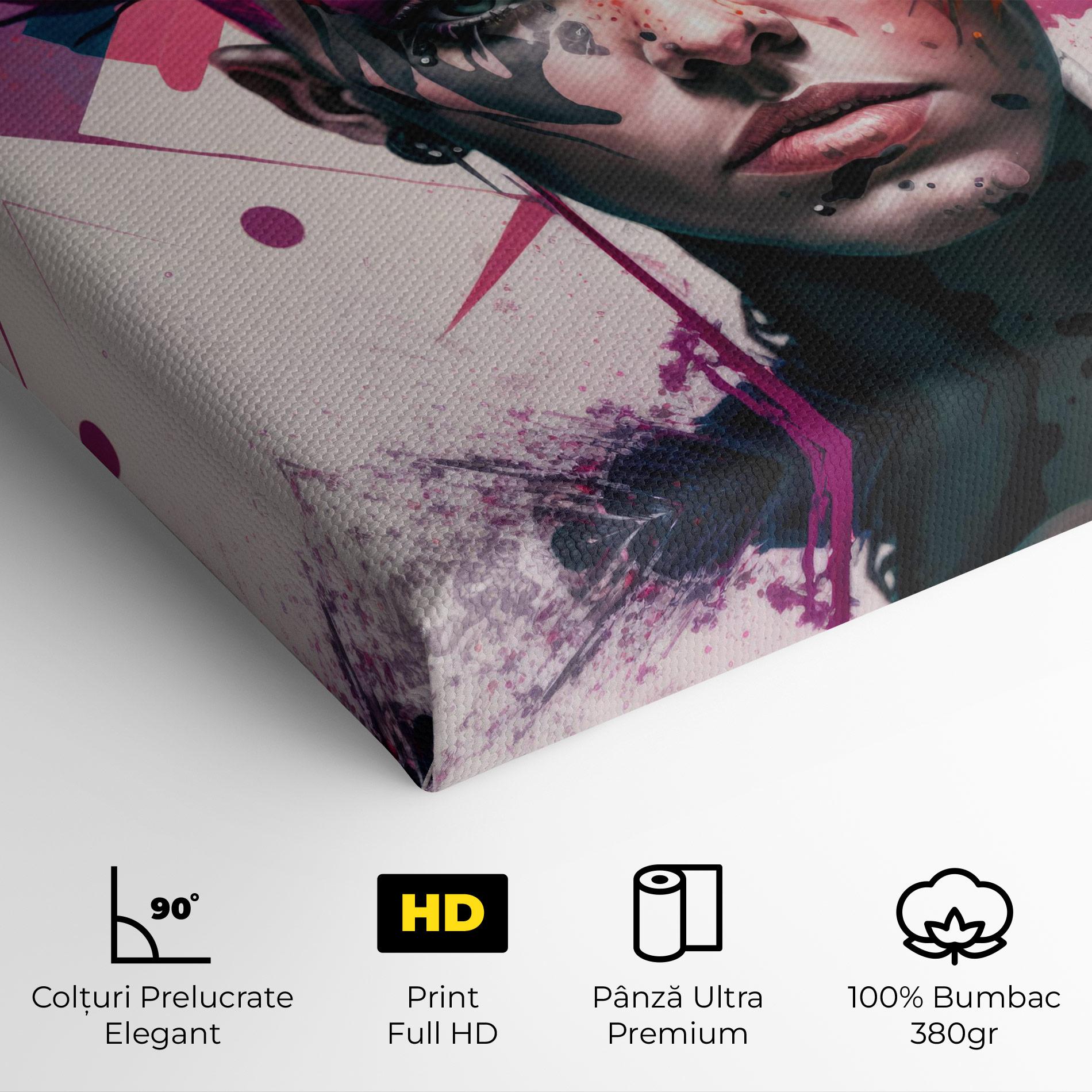 Tablou Canvas Abstract Pink Hair mockup 4