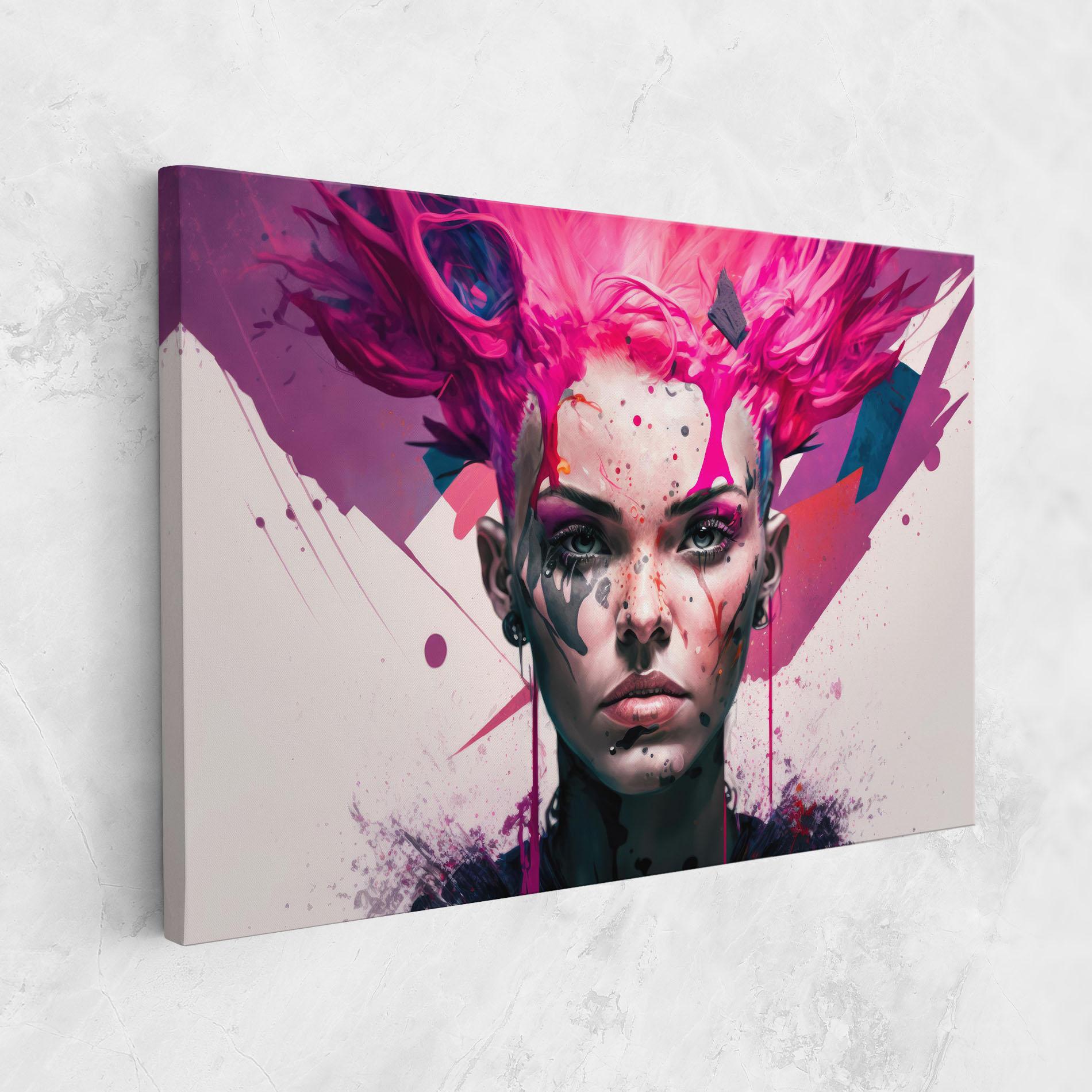 Tablou Canvas Abstract Pink Hair mockup 1