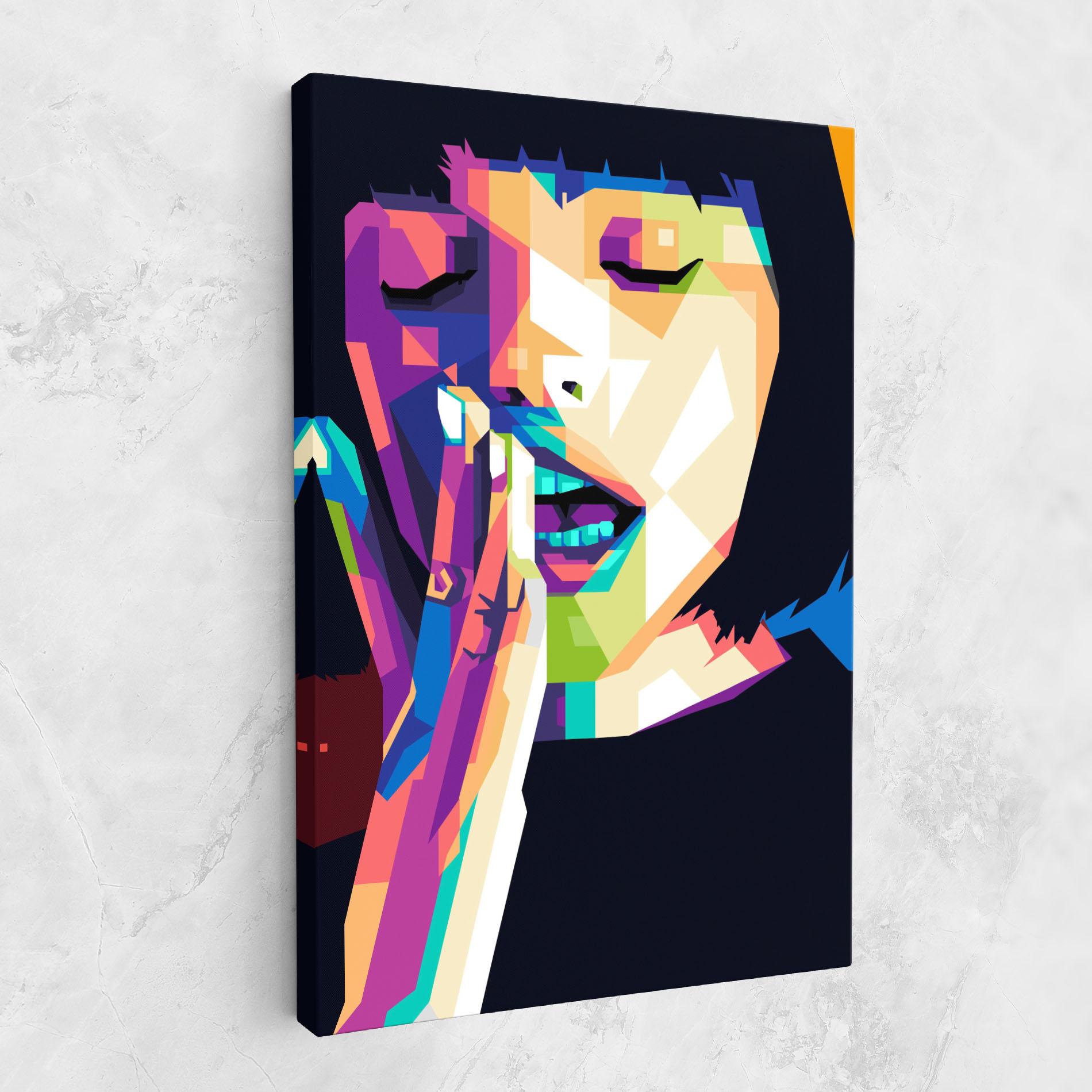 Tablou Canvas Polygonal Pretty Girl mockup 1