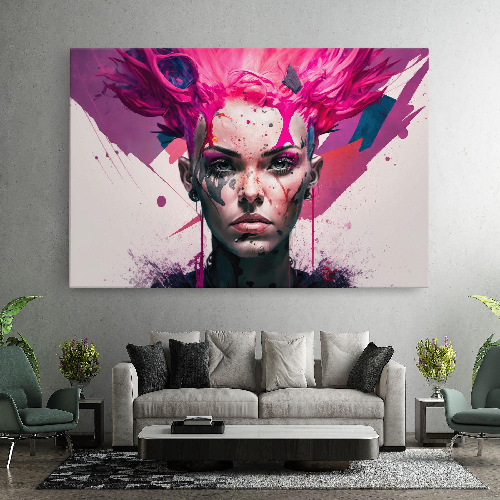 Tablou Canvas Abstract Pink Hair mockup 7