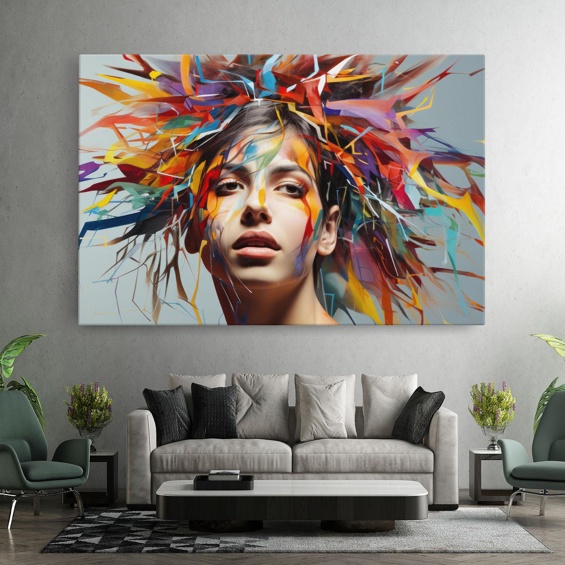 Tablou Canvas Colorful Paint Hair mockup 7