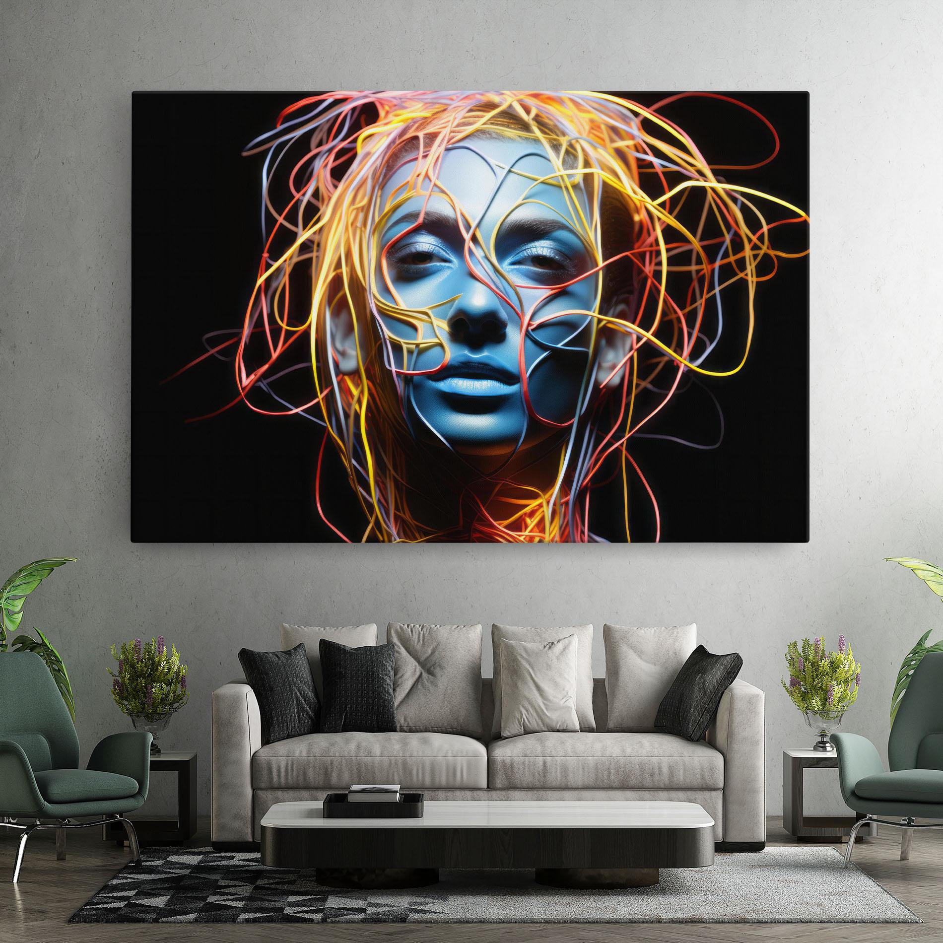 Tablou Canvas Neon Lights Hair mockup 7