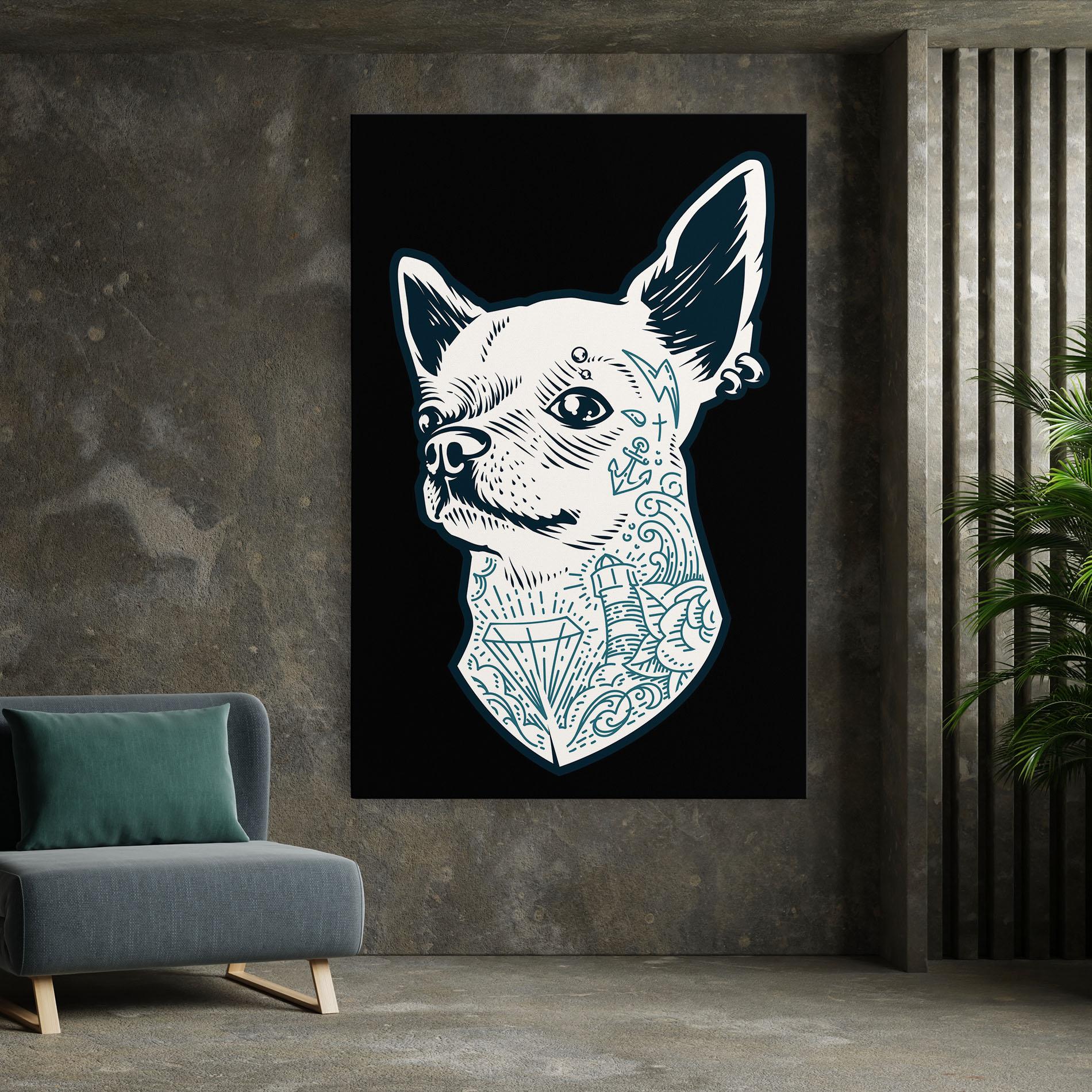 Tablou Canvas Chihuahua Tattoo mockup 7