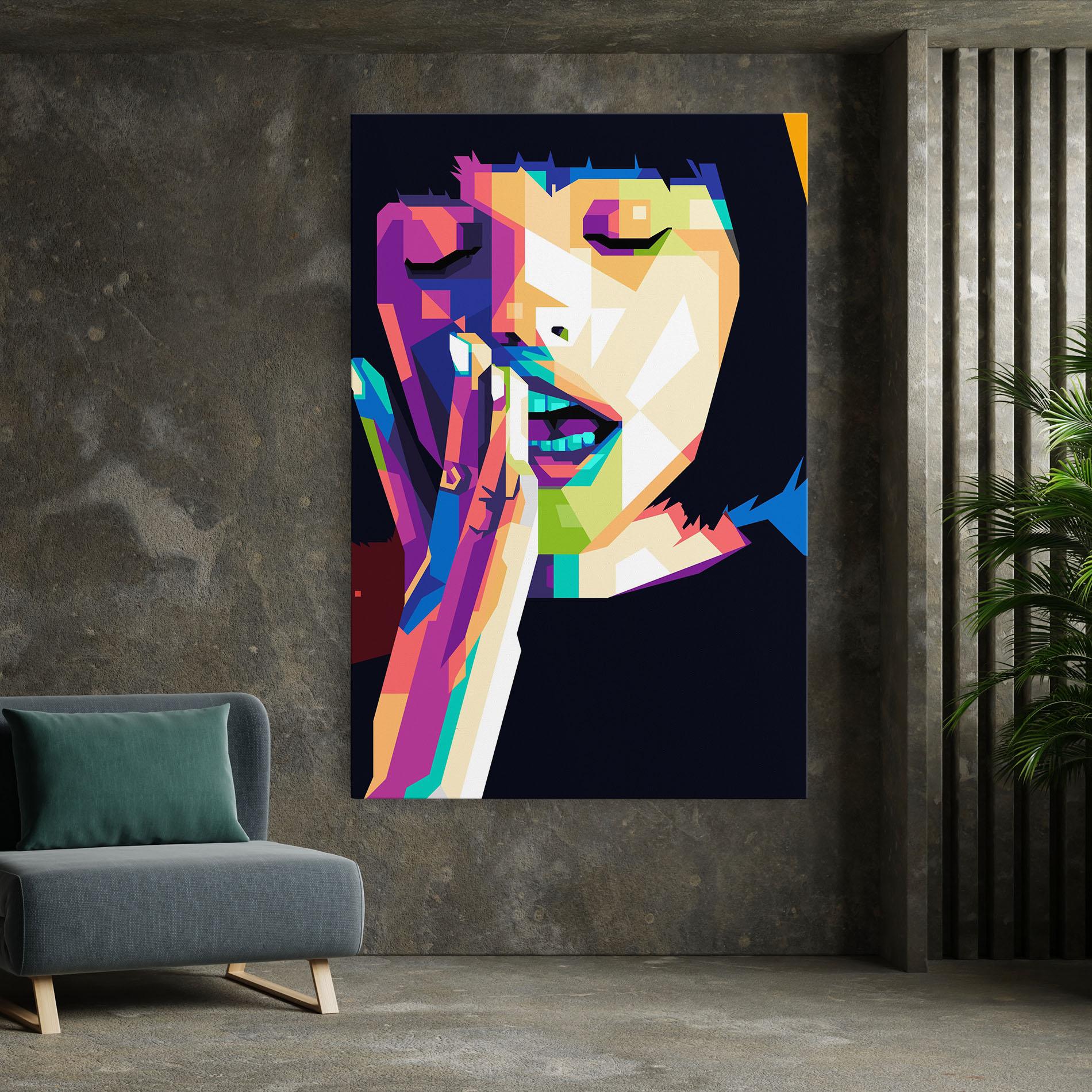 Tablou Canvas Polygonal Pretty Girl mockup 7