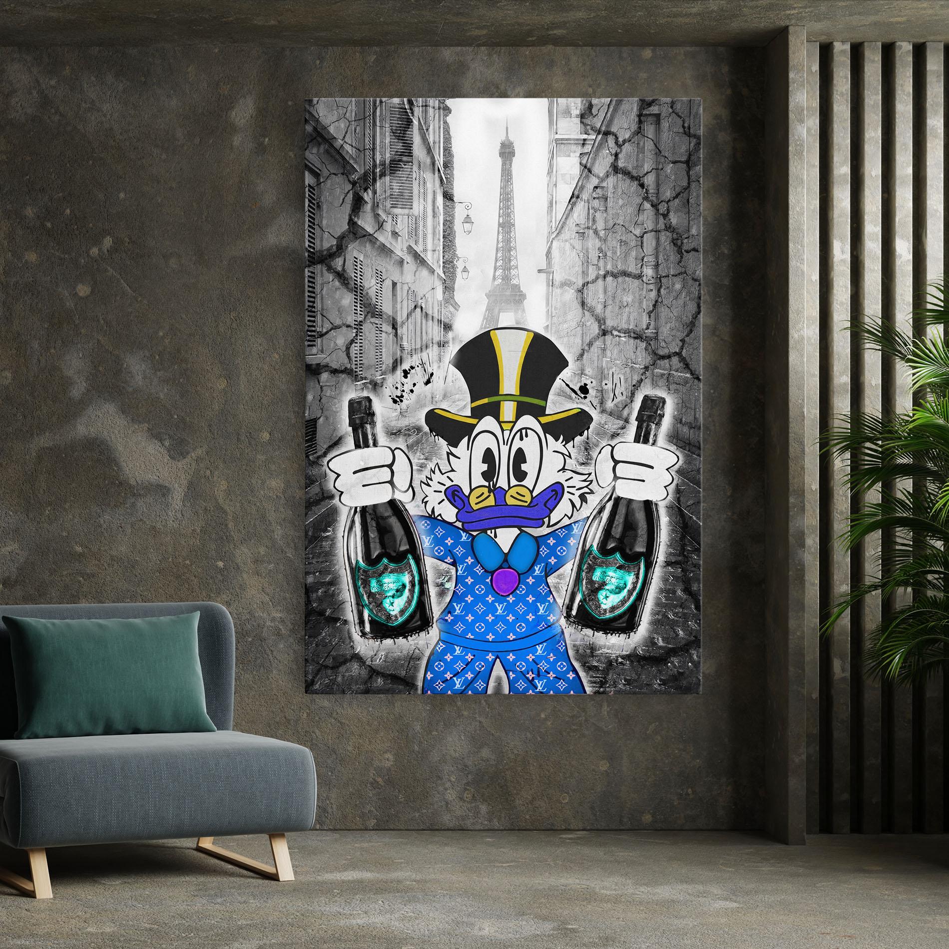 Tablou Canvas Wheres My Champagne Blue mockup 7