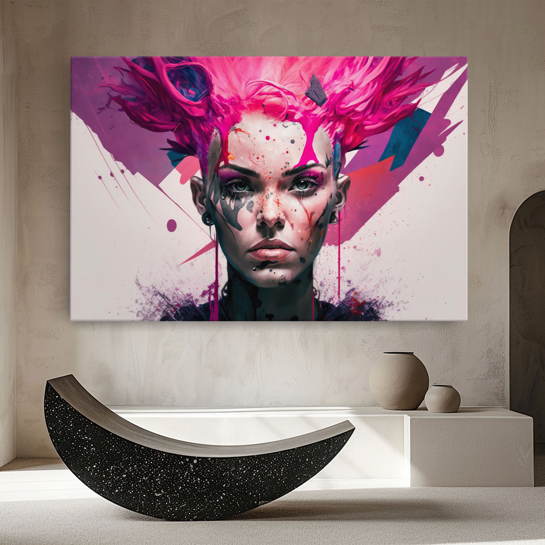 Abstract Pink Hair mockup 8