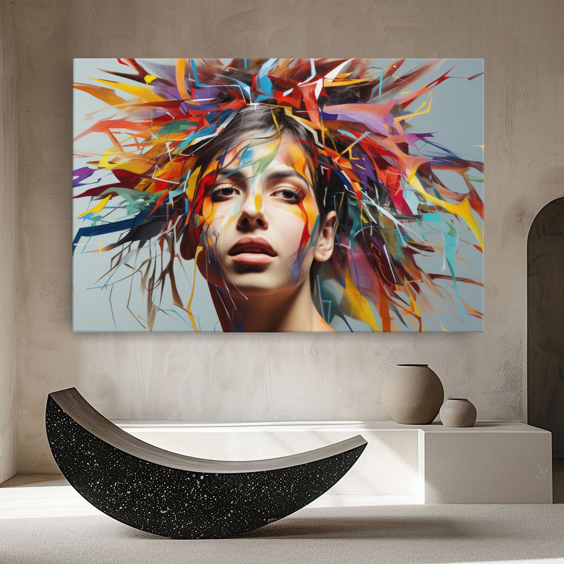 Colorful Paint Hair mockup 8