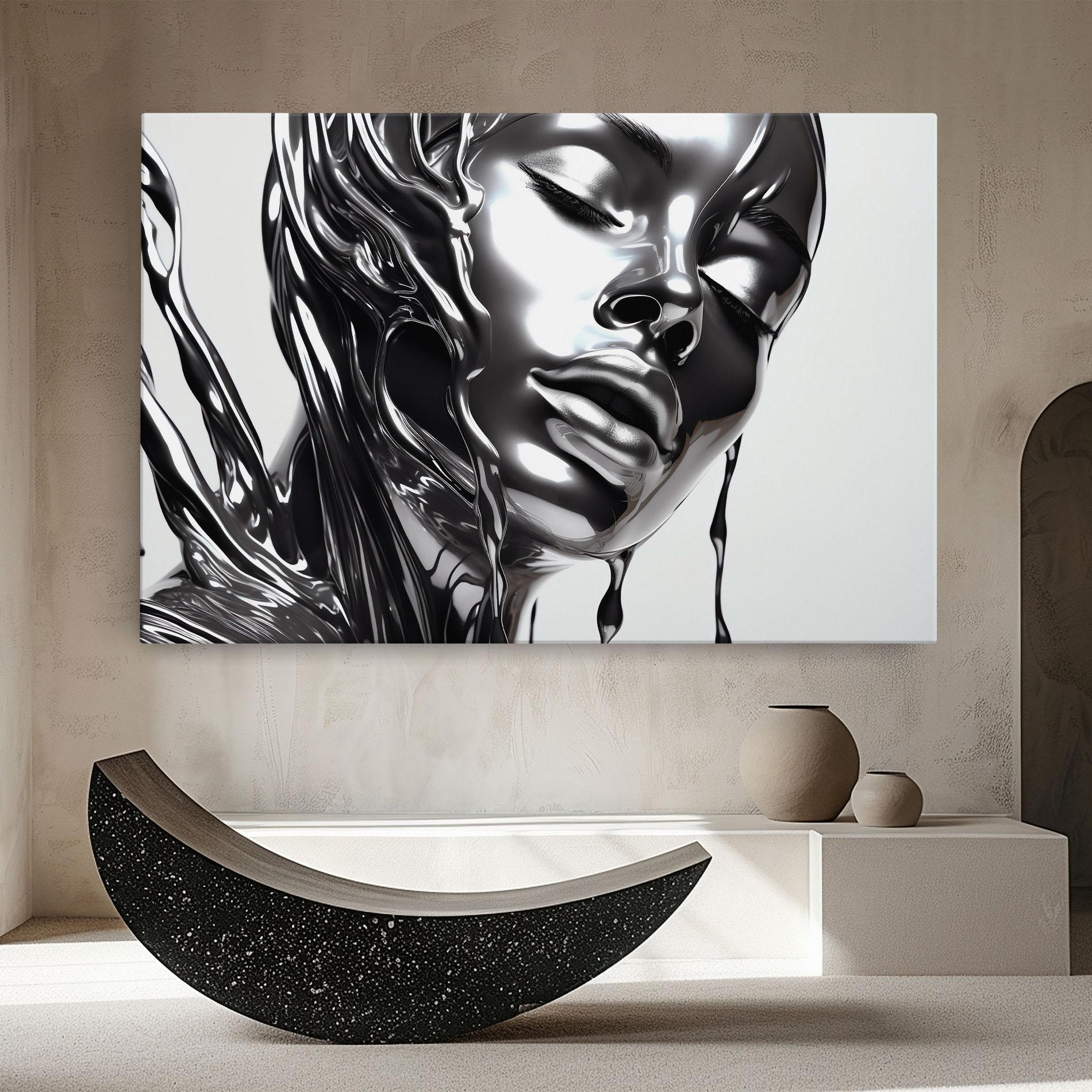 Tablou Canvas Silver Liquid Woman mockup 8