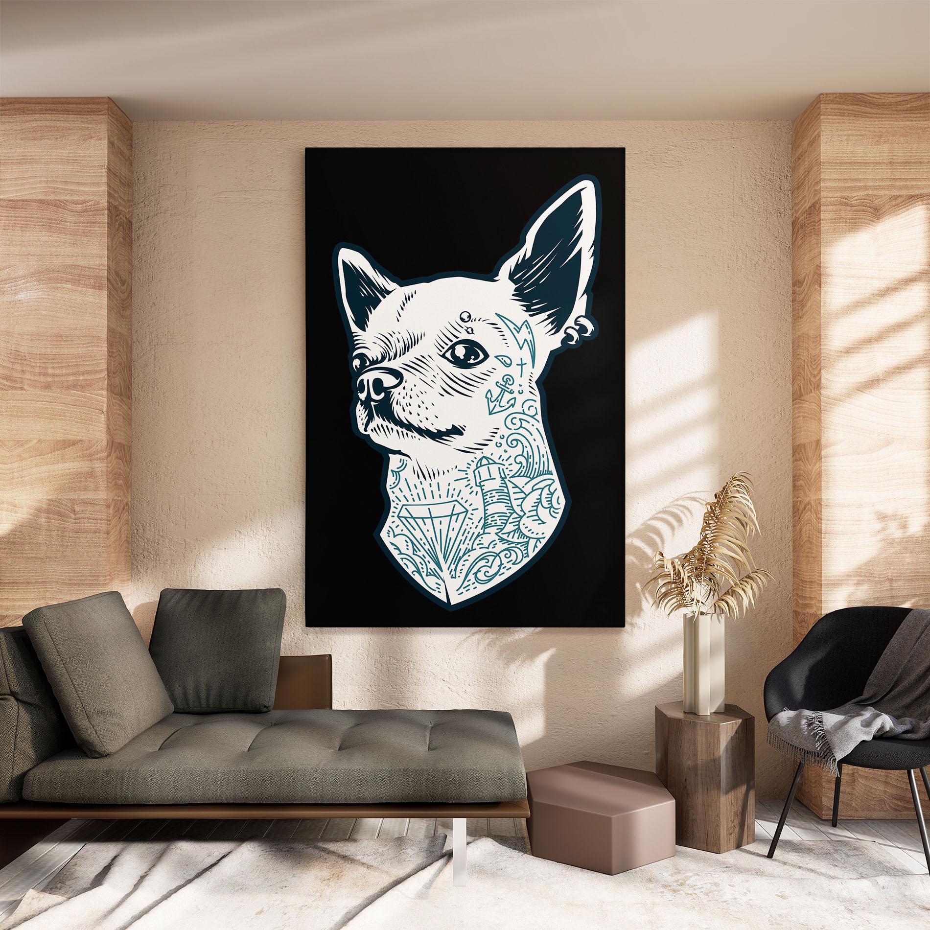 Tablou Canvas Chihuahua Tattoo mockup 8