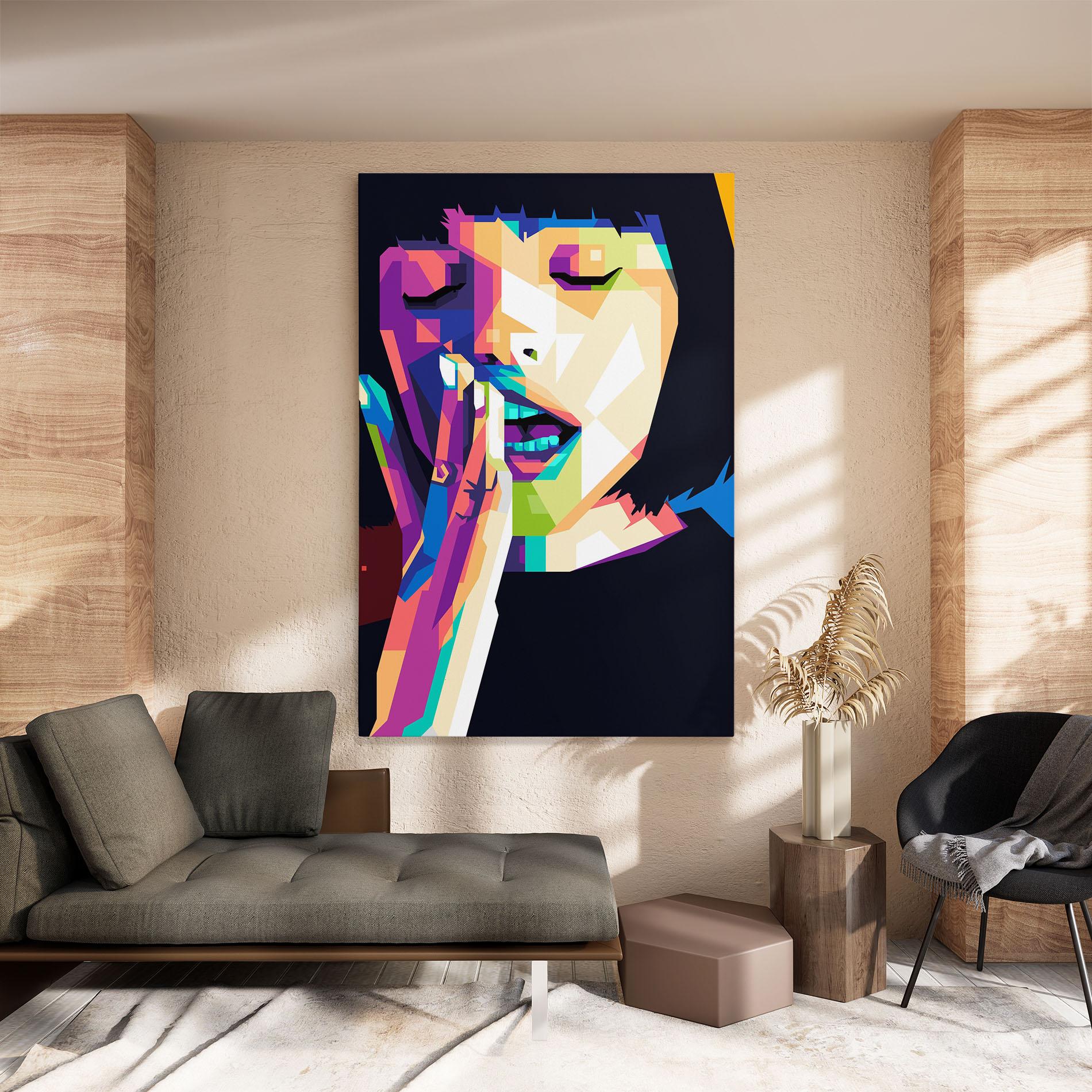 Tablou Canvas Polygonal Pretty Girl mockup 8