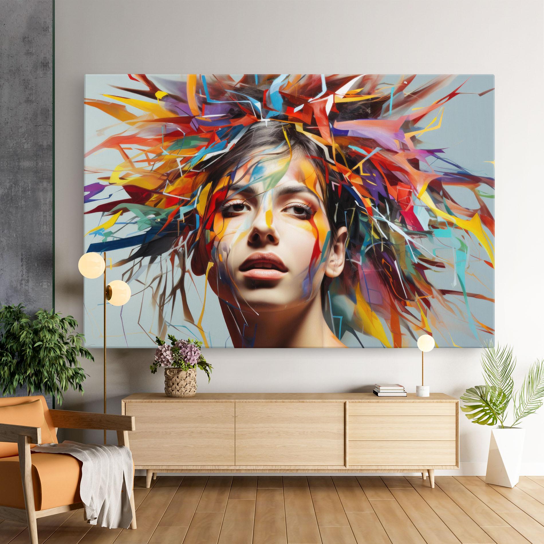Tablou Canvas Colorful Paint Hair mockup 9