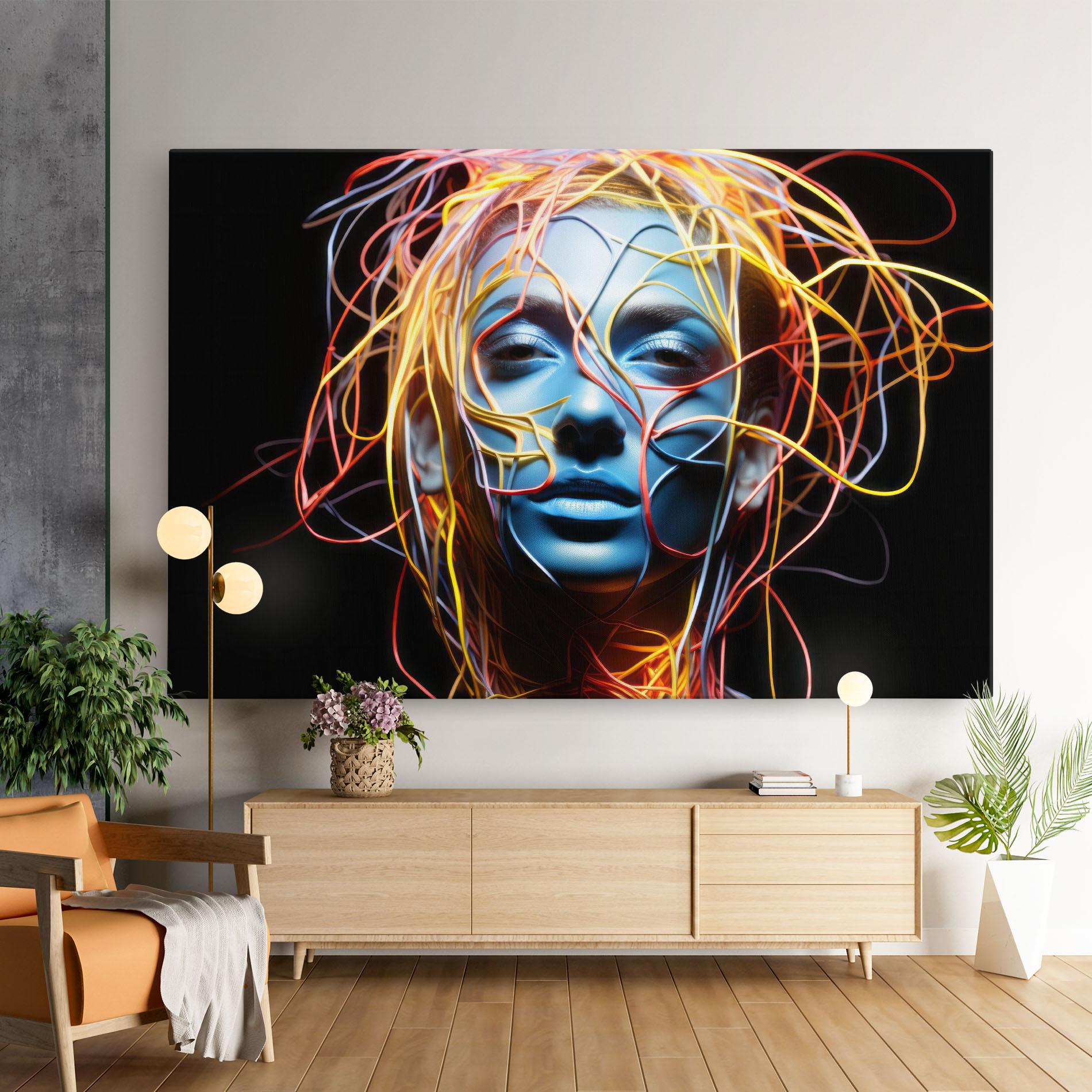 Tablou Canvas Neon Lights Hair mockup 9