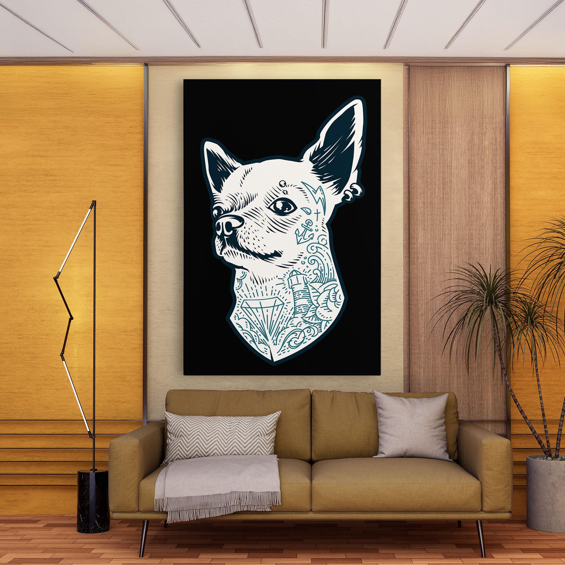 Tablou Canvas Chihuahua Tattoo mockup 9