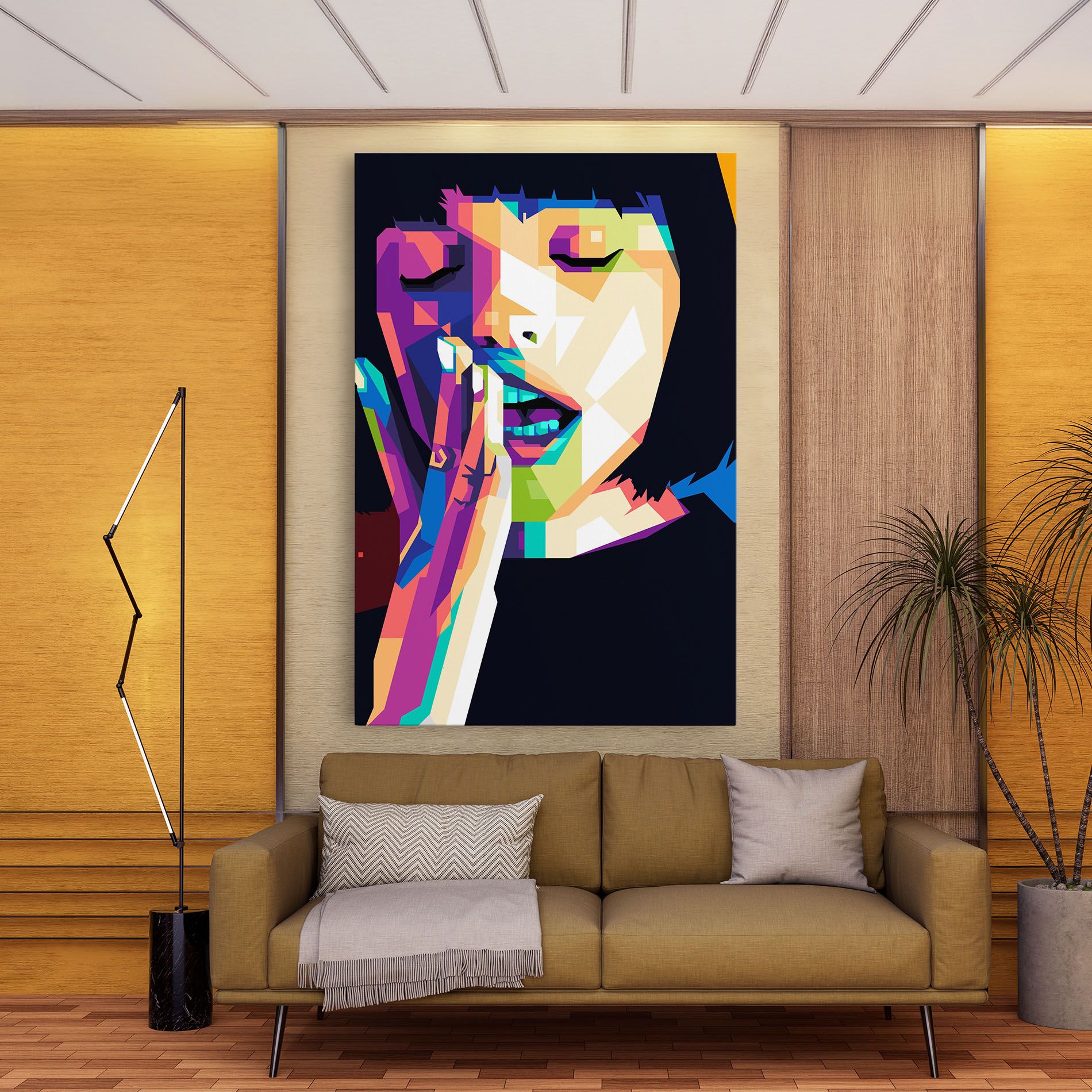 Polygonal Pretty Girl mockup 9