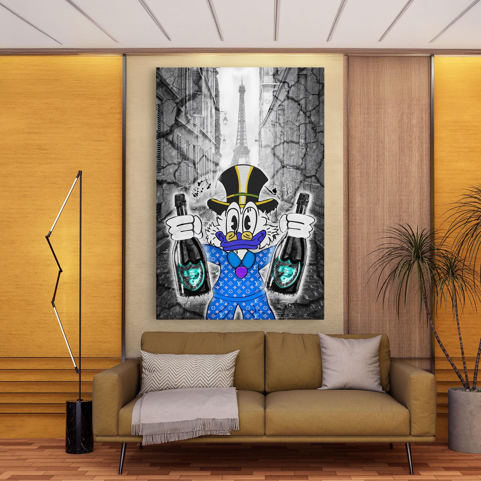 Tablou Canvas Wheres My Champagne Blue mockup 9