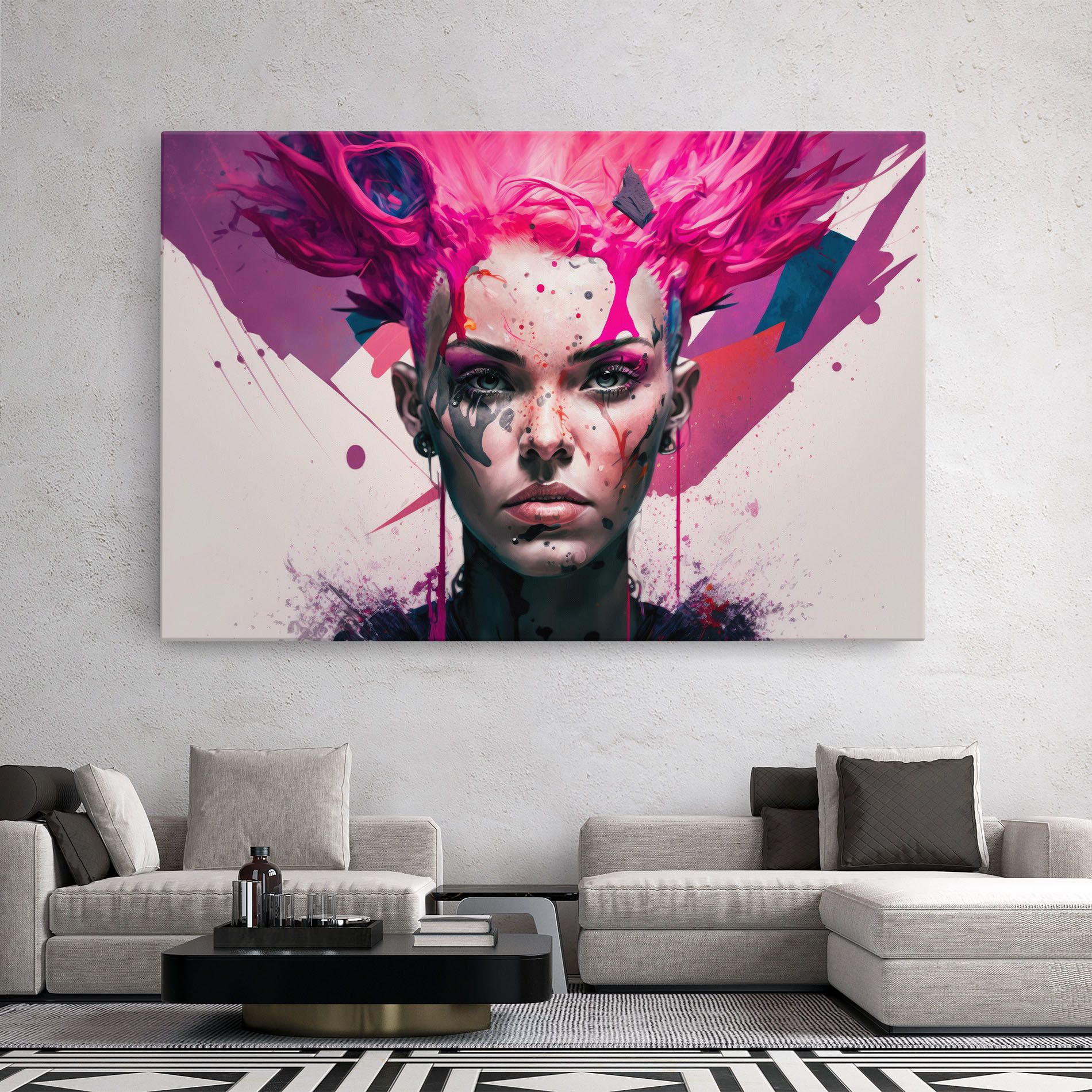 Abstract Pink Hair mockup 2