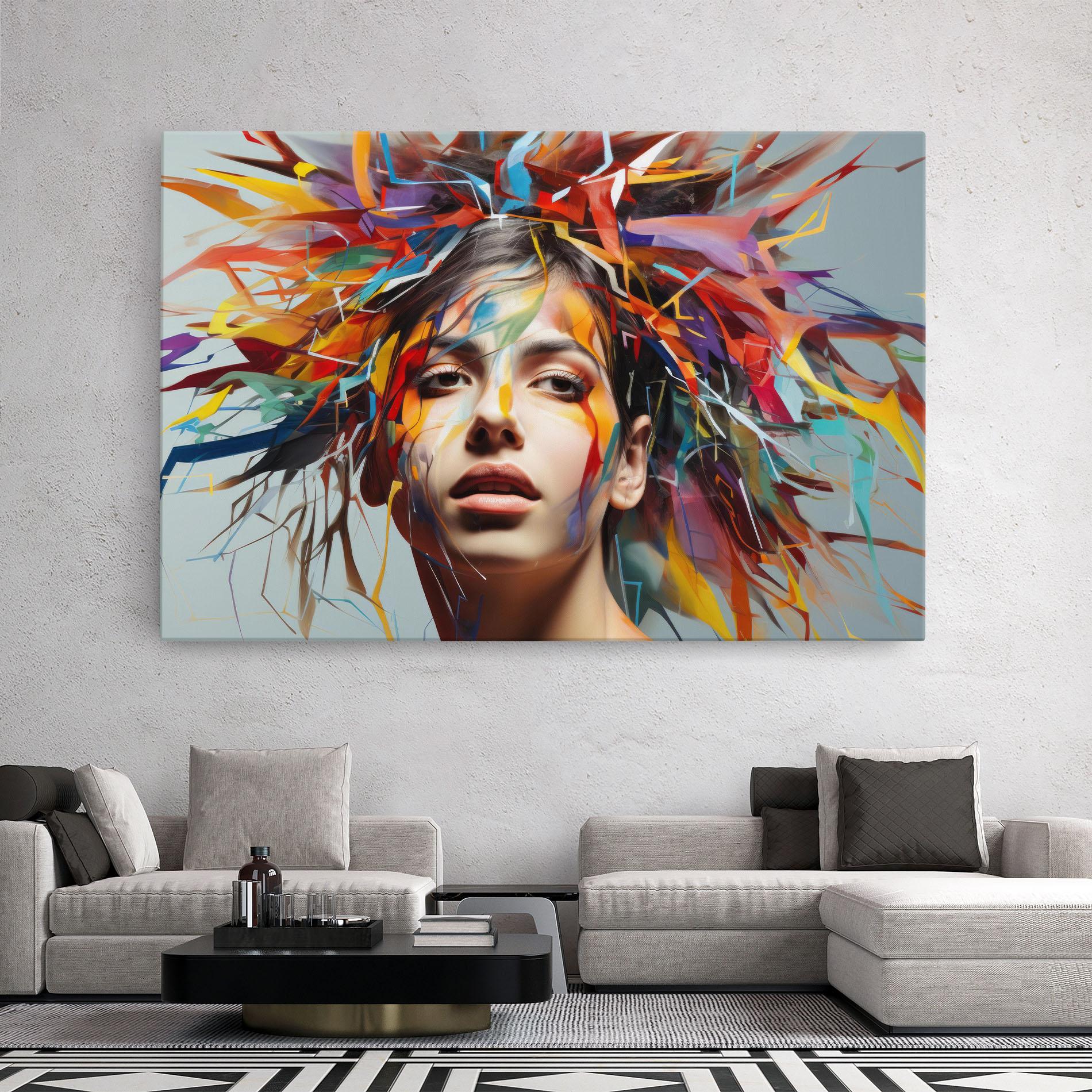 Tablou Canvas Colorful Paint Hair mockup 2