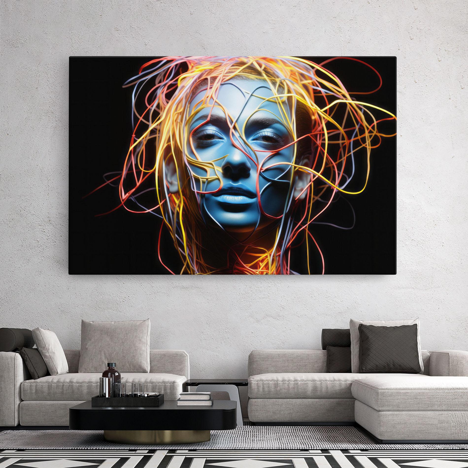 Tablou Canvas Neon Lights Hair mockup 2