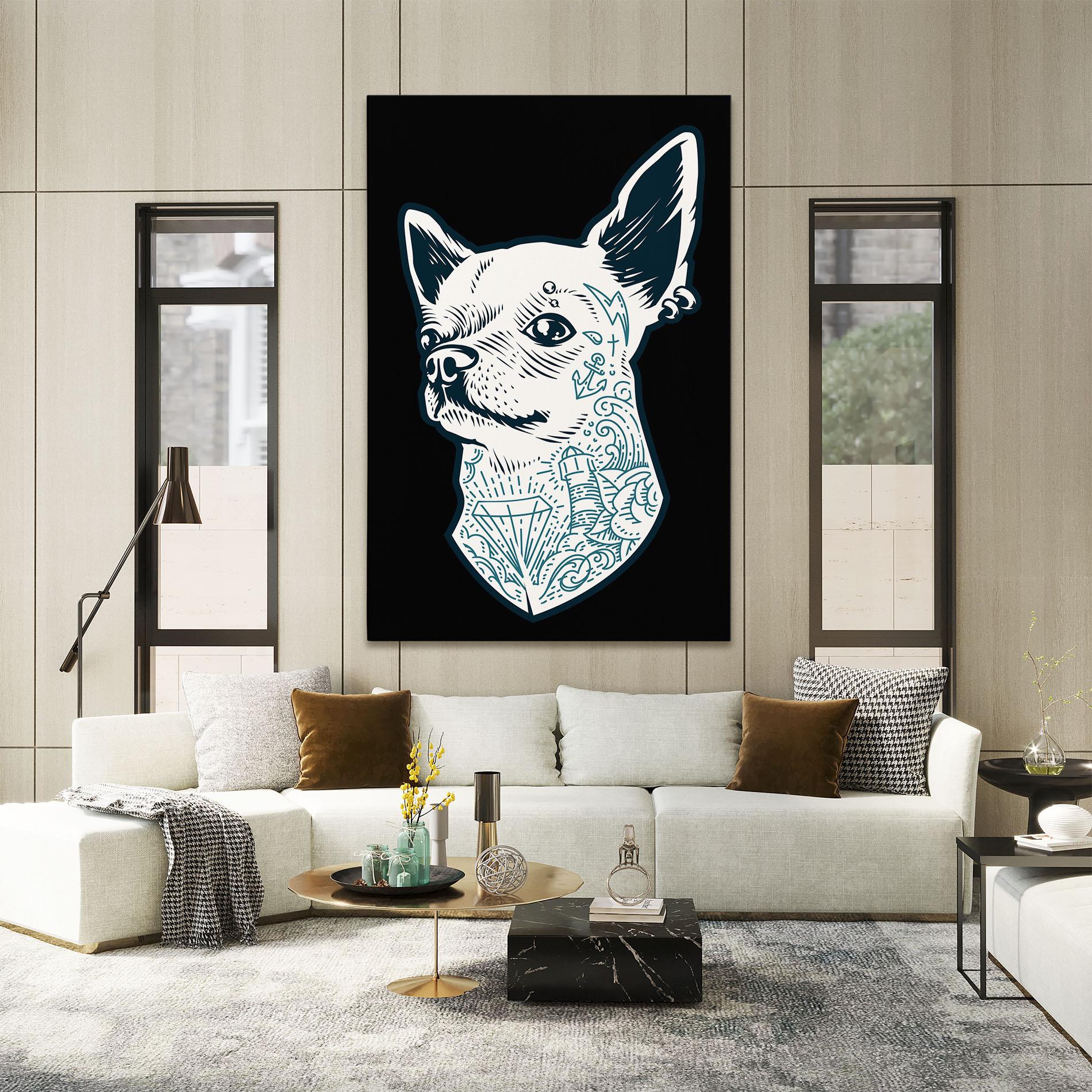 Tablou Canvas Chihuahua Tattoo mockup 2