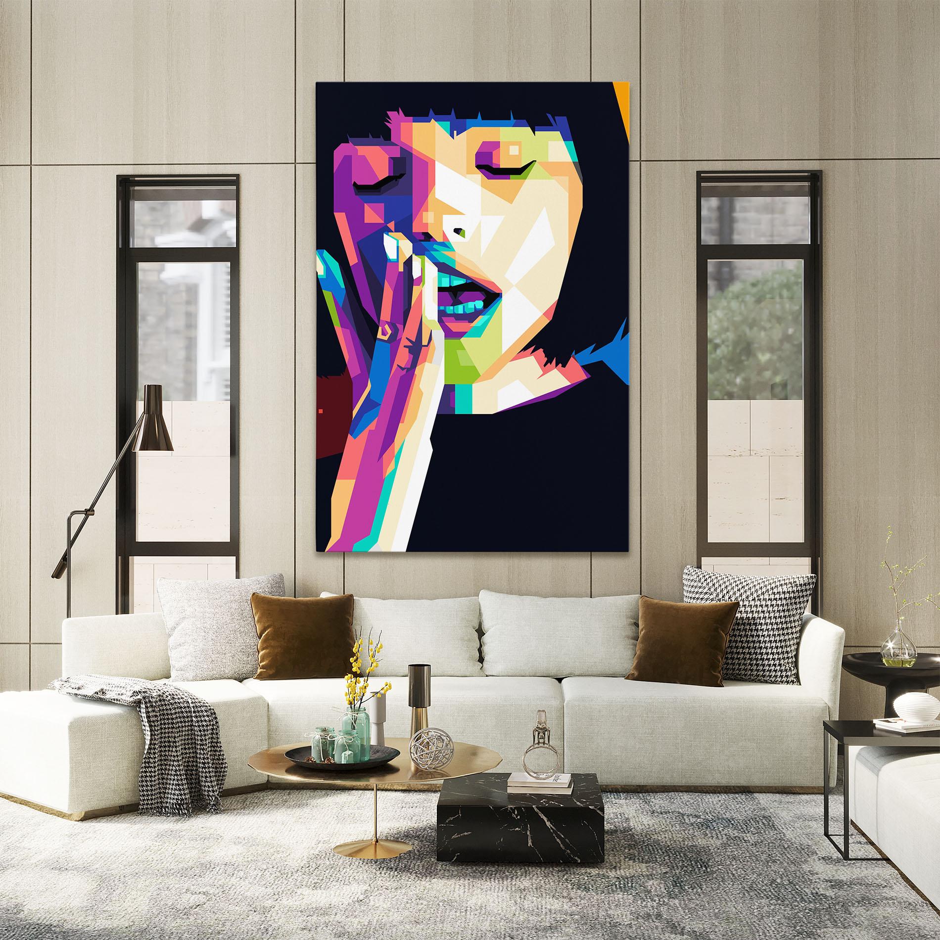 Tablou Canvas Polygonal Pretty Girl mockup 2