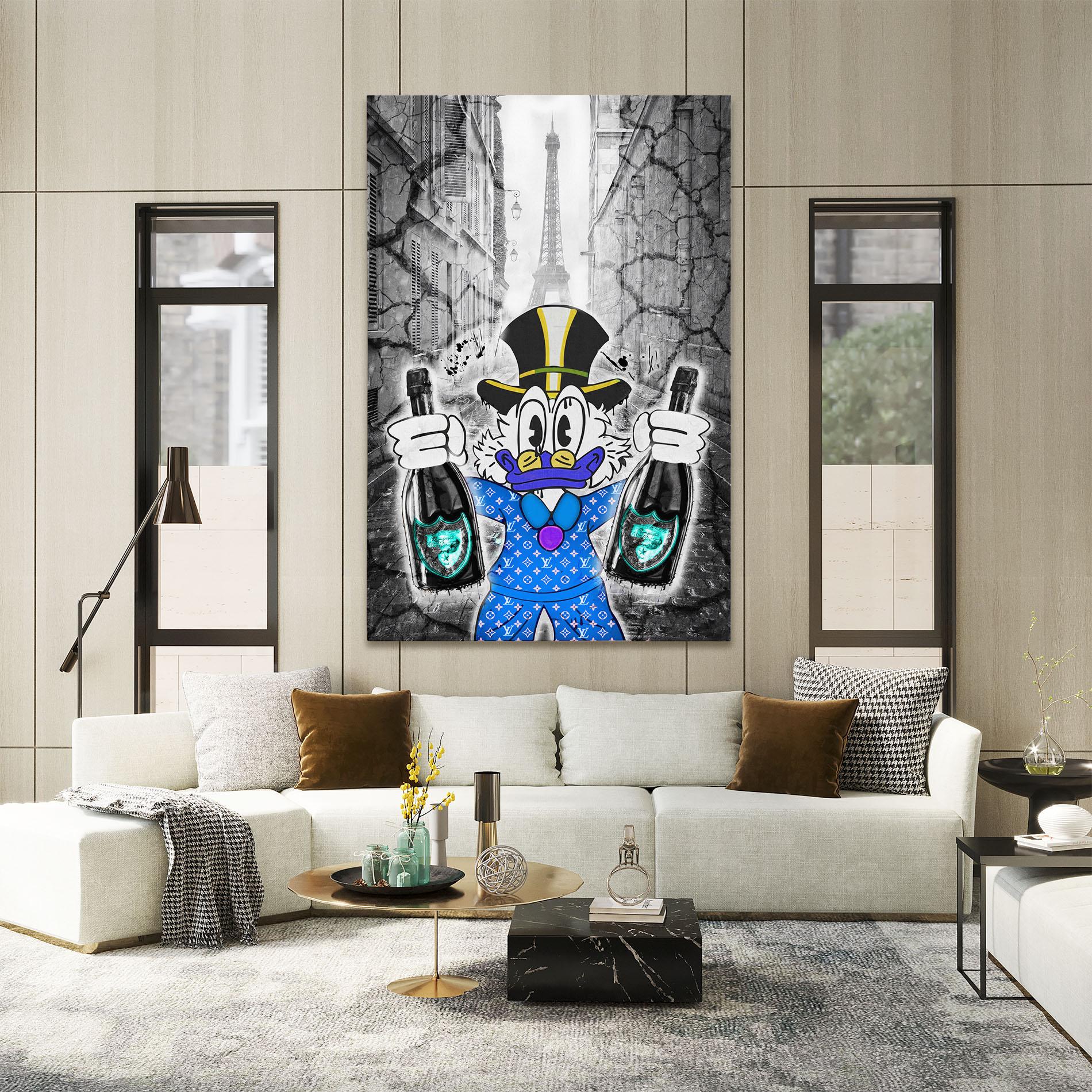 Tablou Canvas Wheres My Champagne Blue mockup 2