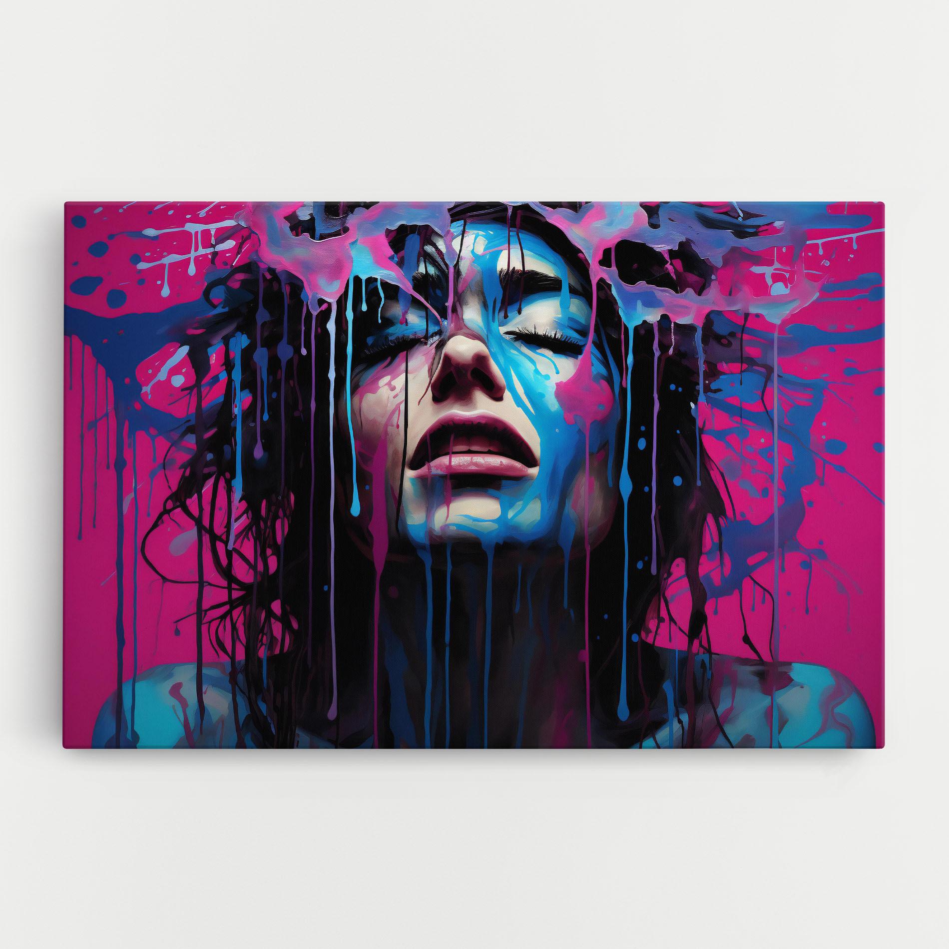 Tablou Canvas Blue Pink Woman mockup 0