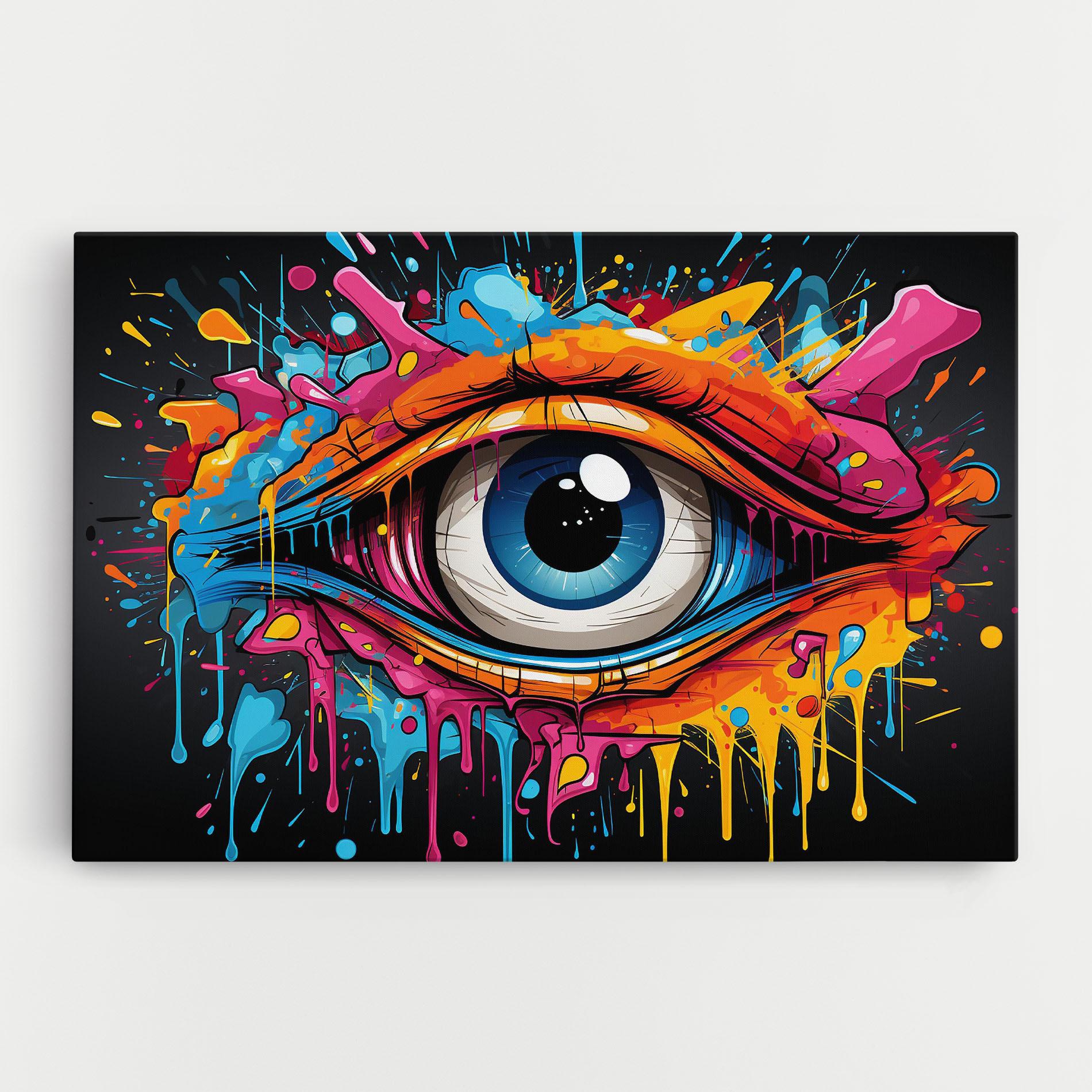 Tablou Canvas Graffitistyle Eye mockup 0