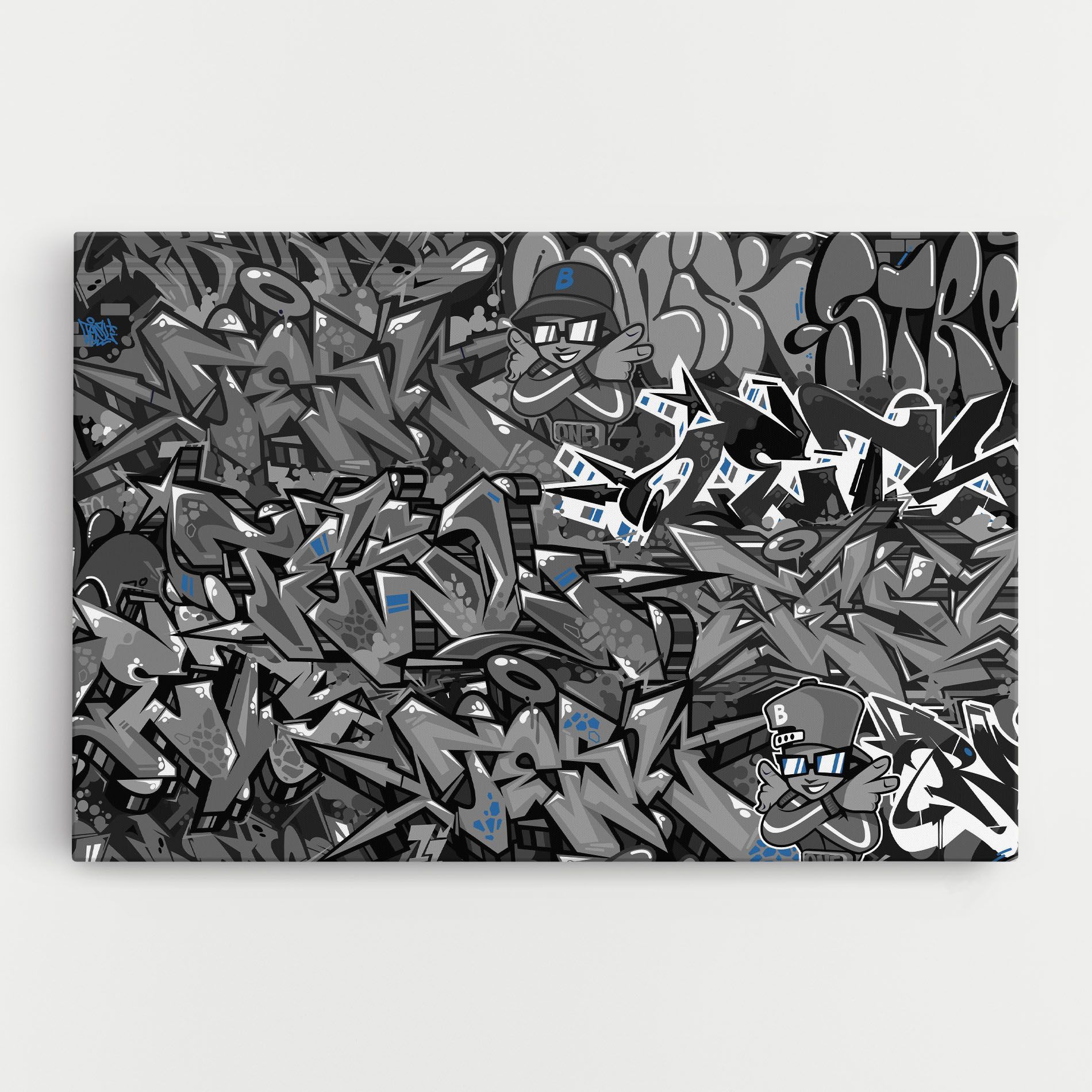 Grey Blue Graffiti mockup 0