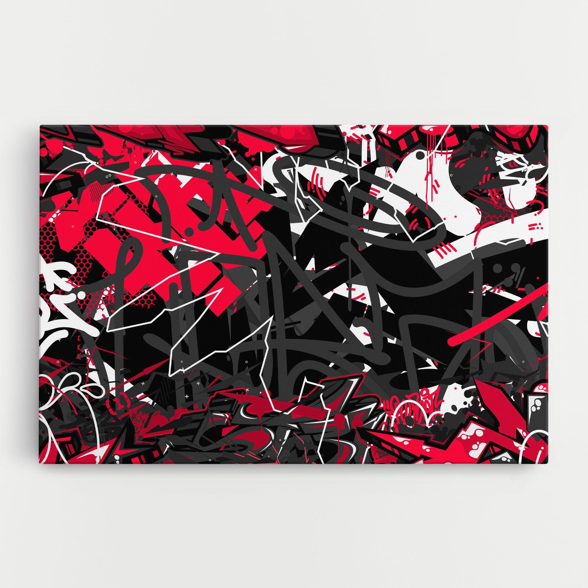 Tablou Canvas Grey Red Graffiti mockup 0