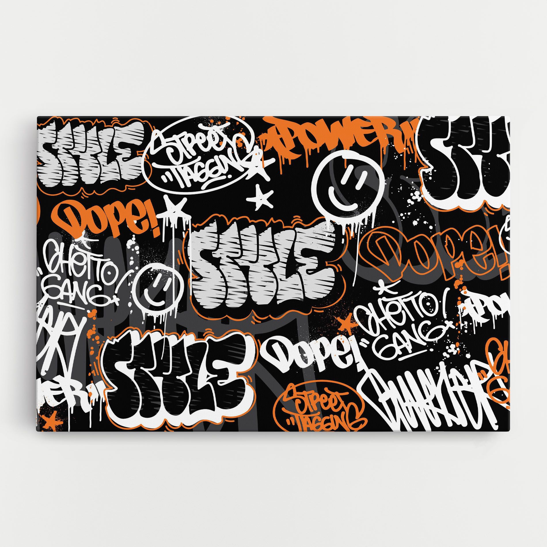 Orange Black Graffiti mockup 0