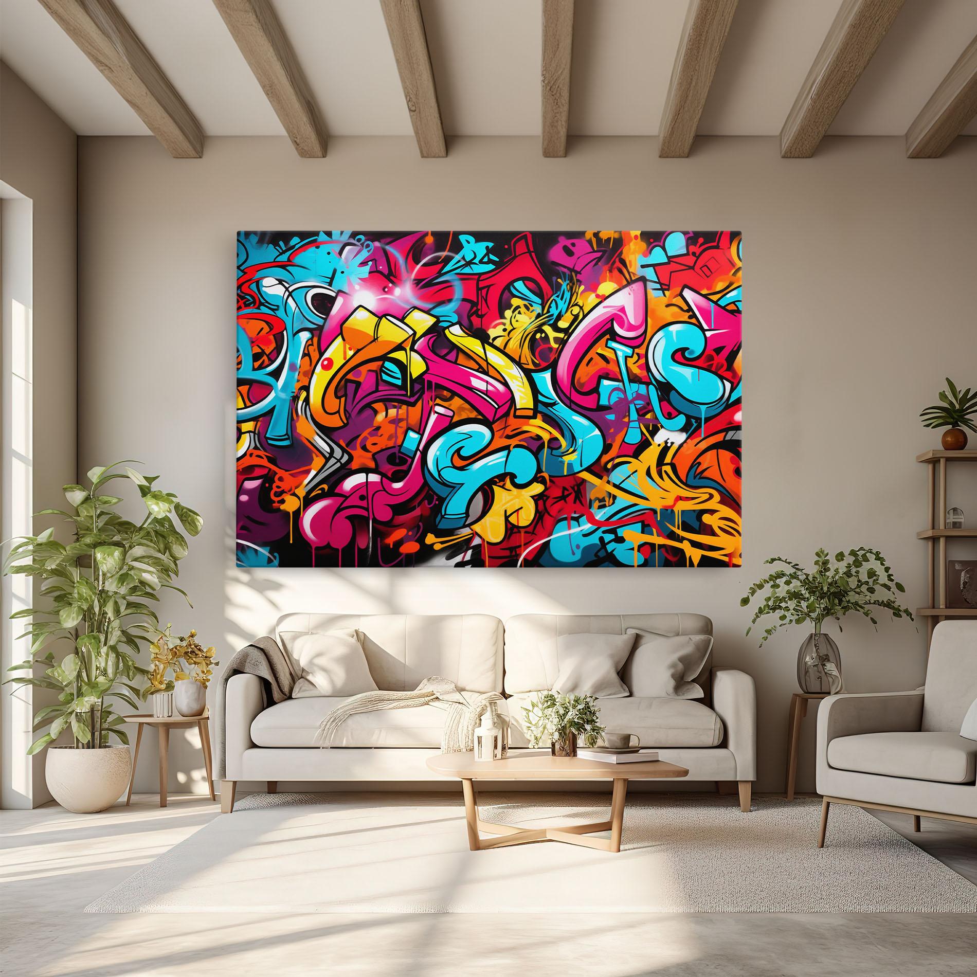 Tablou Canvas Abstract Graffiti mockup 6